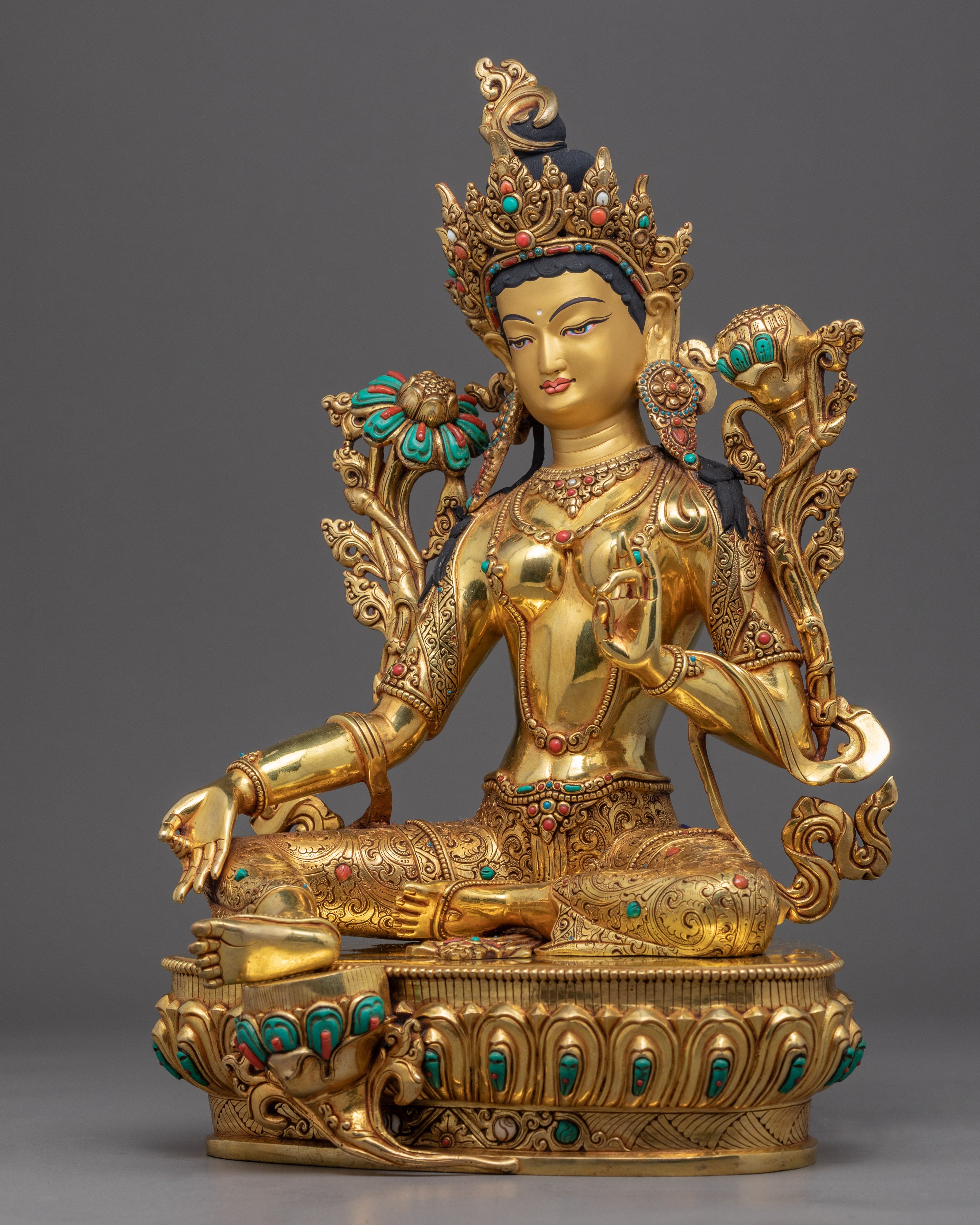 Green Tara Female Buddha | Hand-crafted Mother Tara Statue