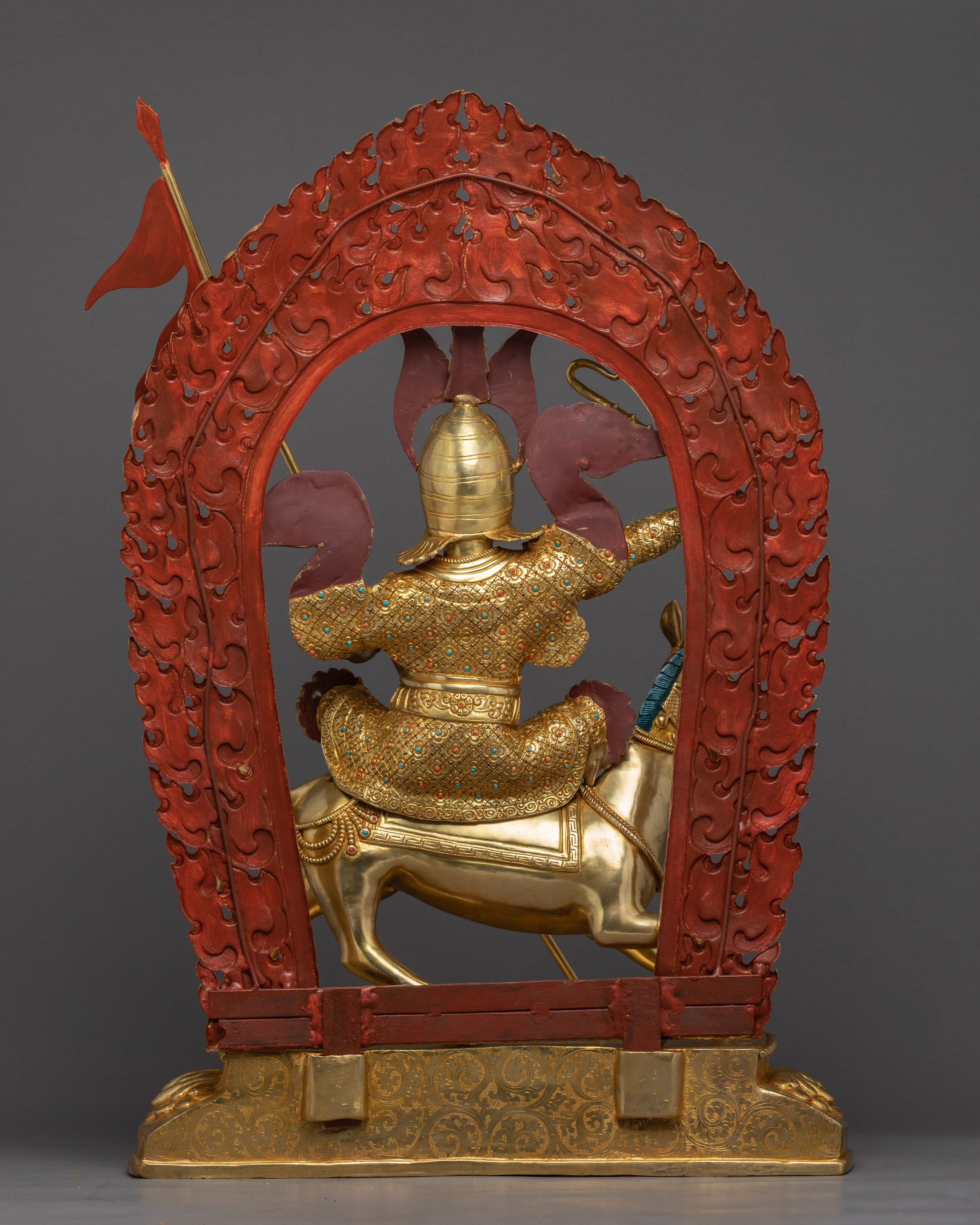 King Gesar Statue | Hand-Carved Buddhist Sculpture