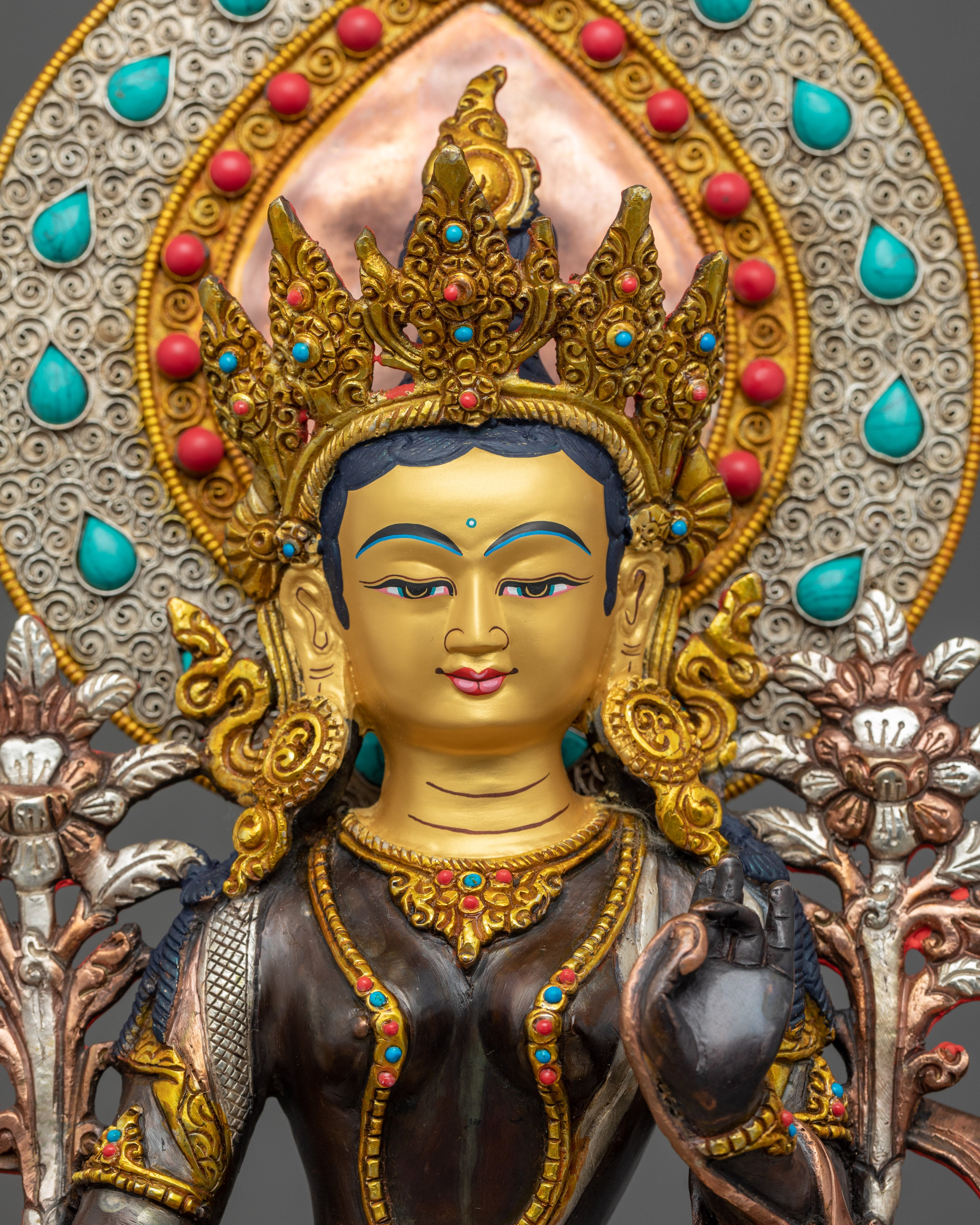 Handmade Green Tara Statue | Buddhist Compassion Deity