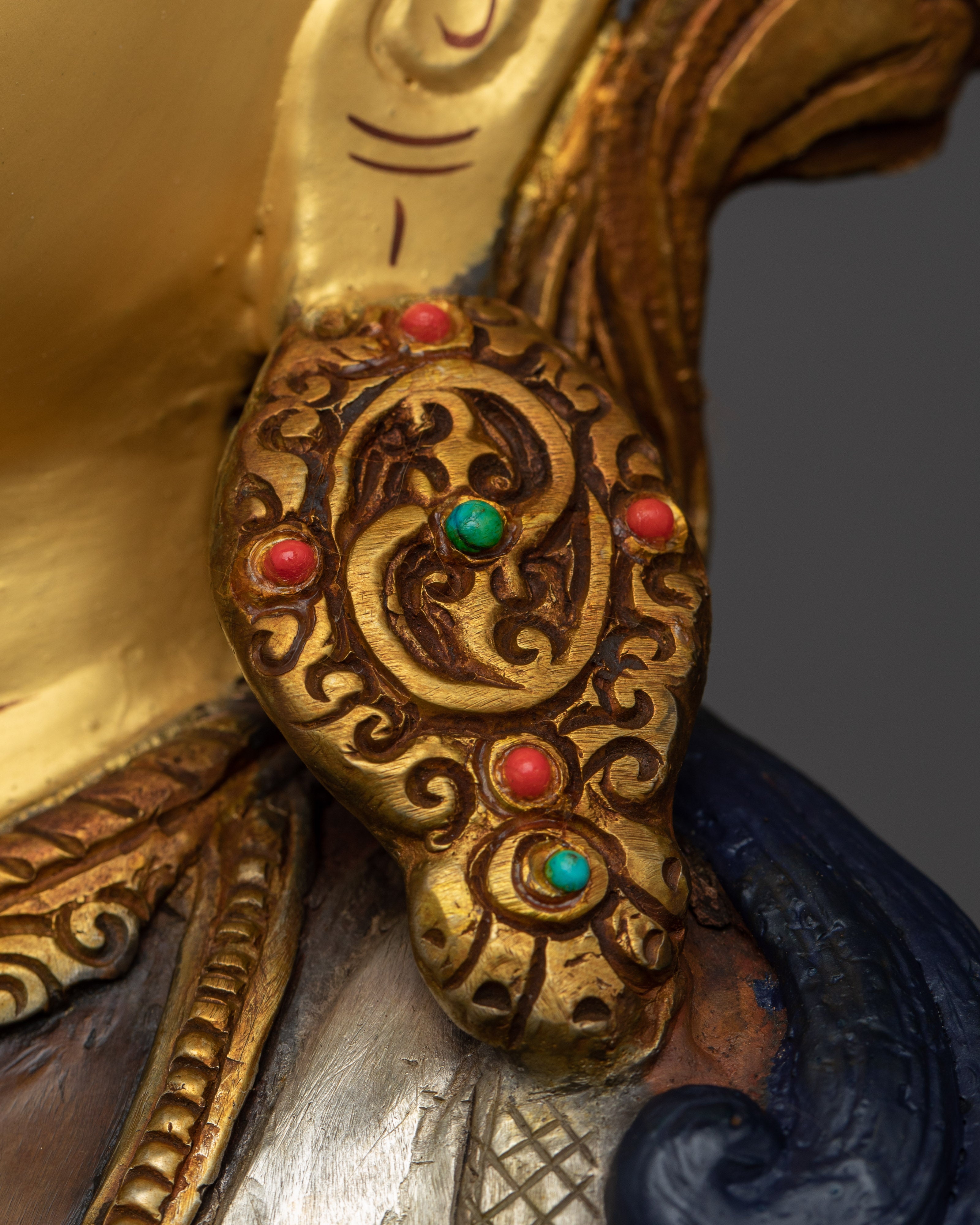 Long Life Buddha Amitayus Statue | Hand carved Gold Gilded Art