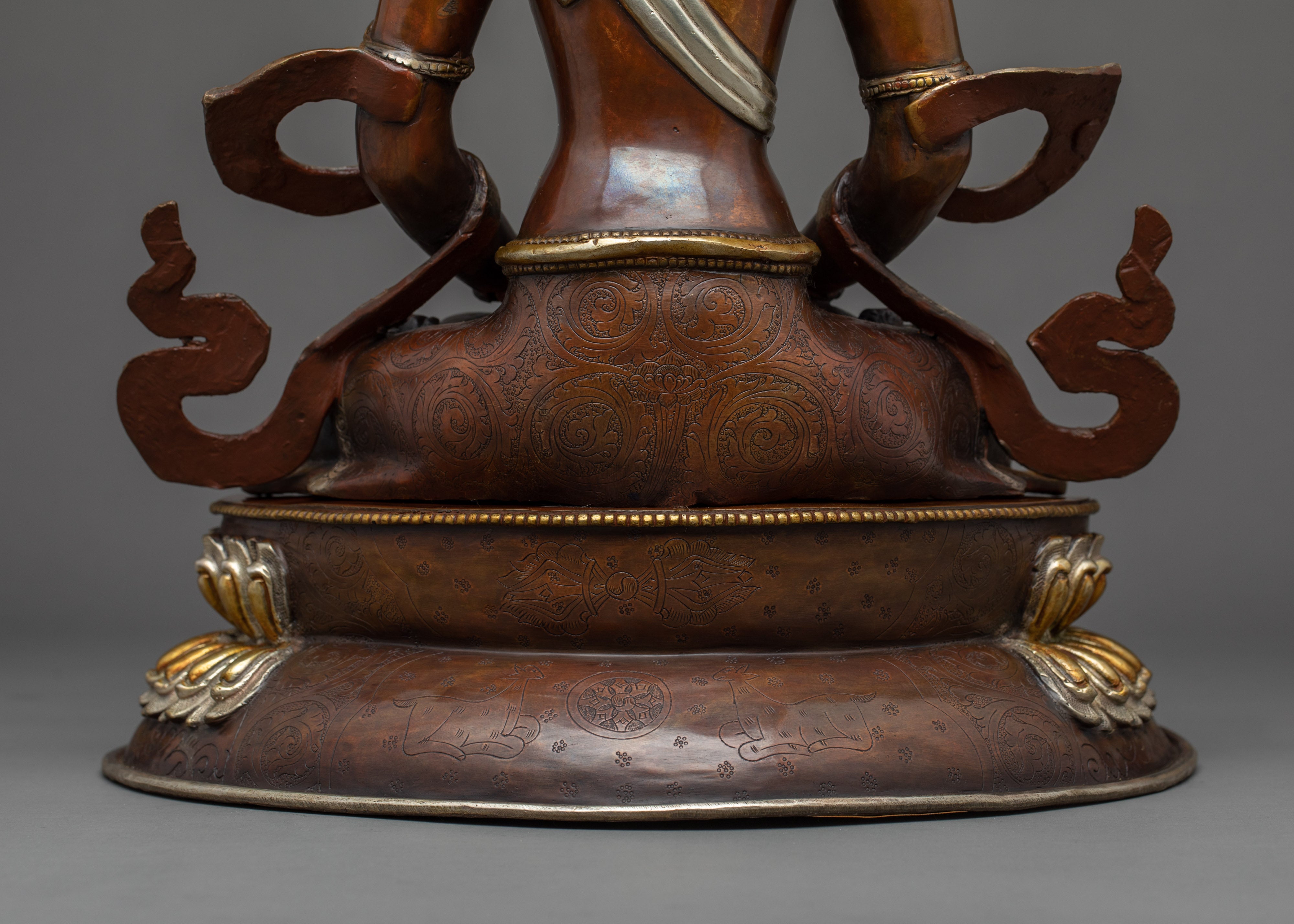 Long Life Buddha Amitayus Statue | Hand carved Gold Gilded Art