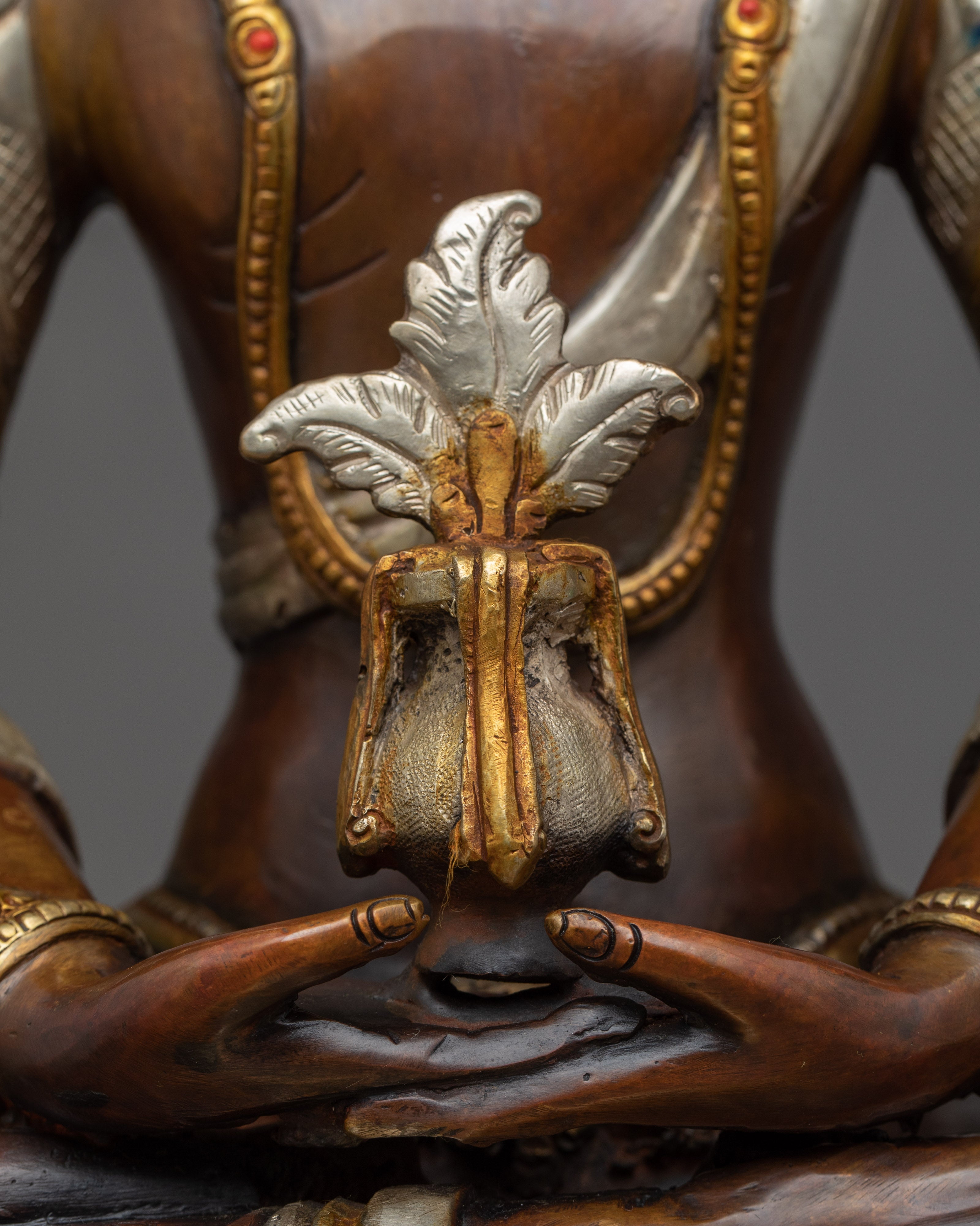 Long Life Buddha Amitayus Statue | Hand carved Gold Gilded Art