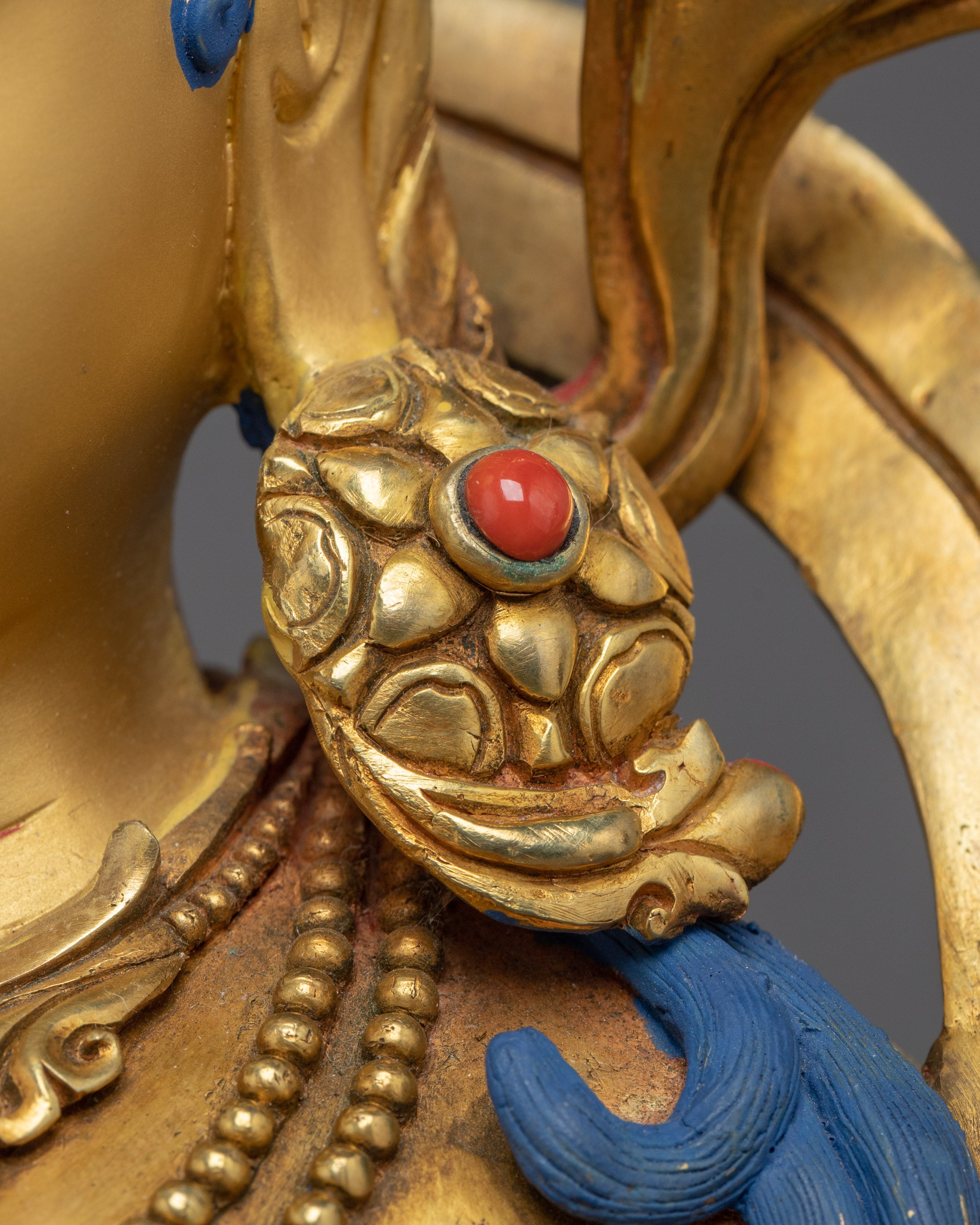 Green Tara Gold Gilded Sculpture | Buddhist Mother Tara Art