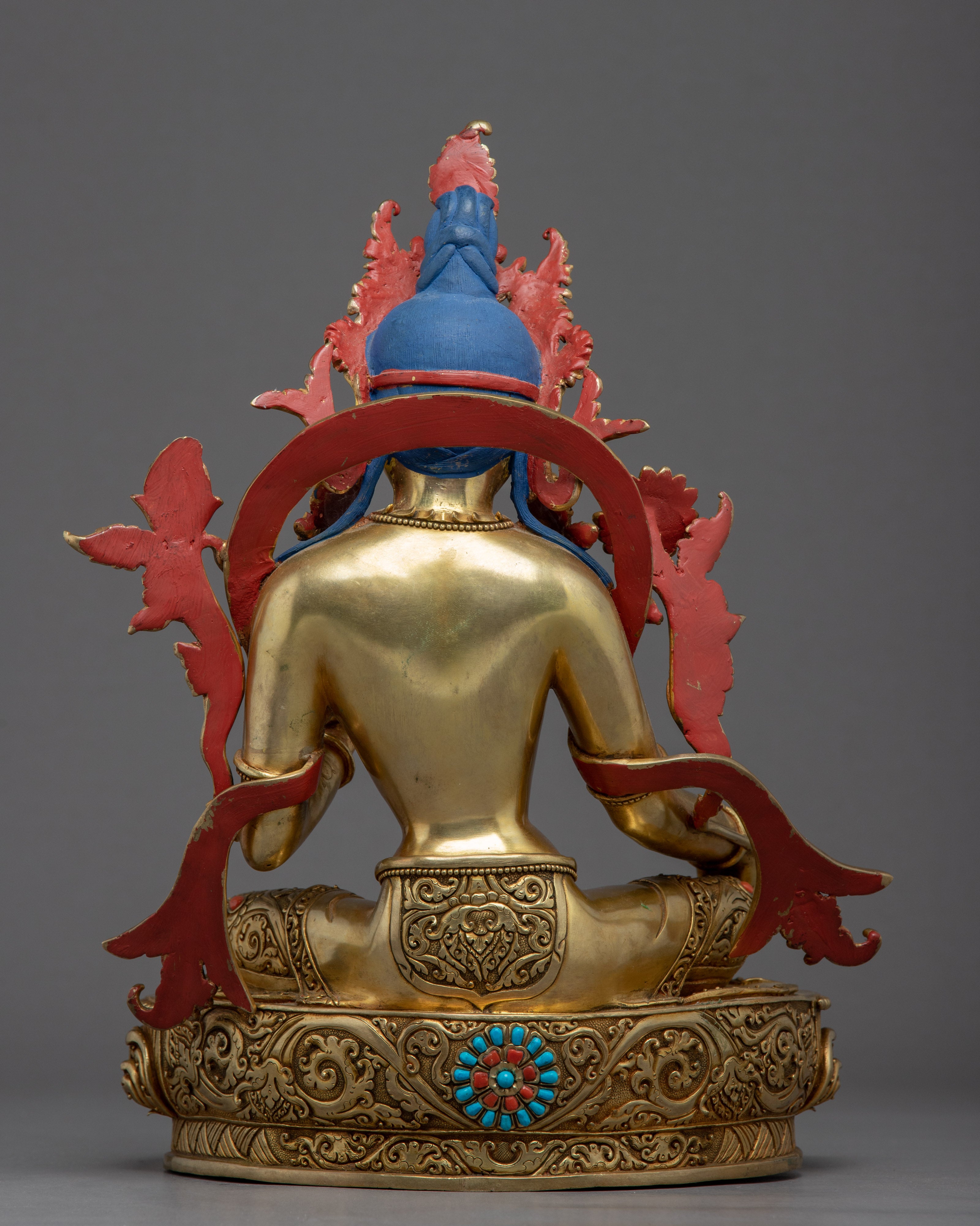 Green Tara Gold Gilded Sculpture | Buddhist Mother Tara Art