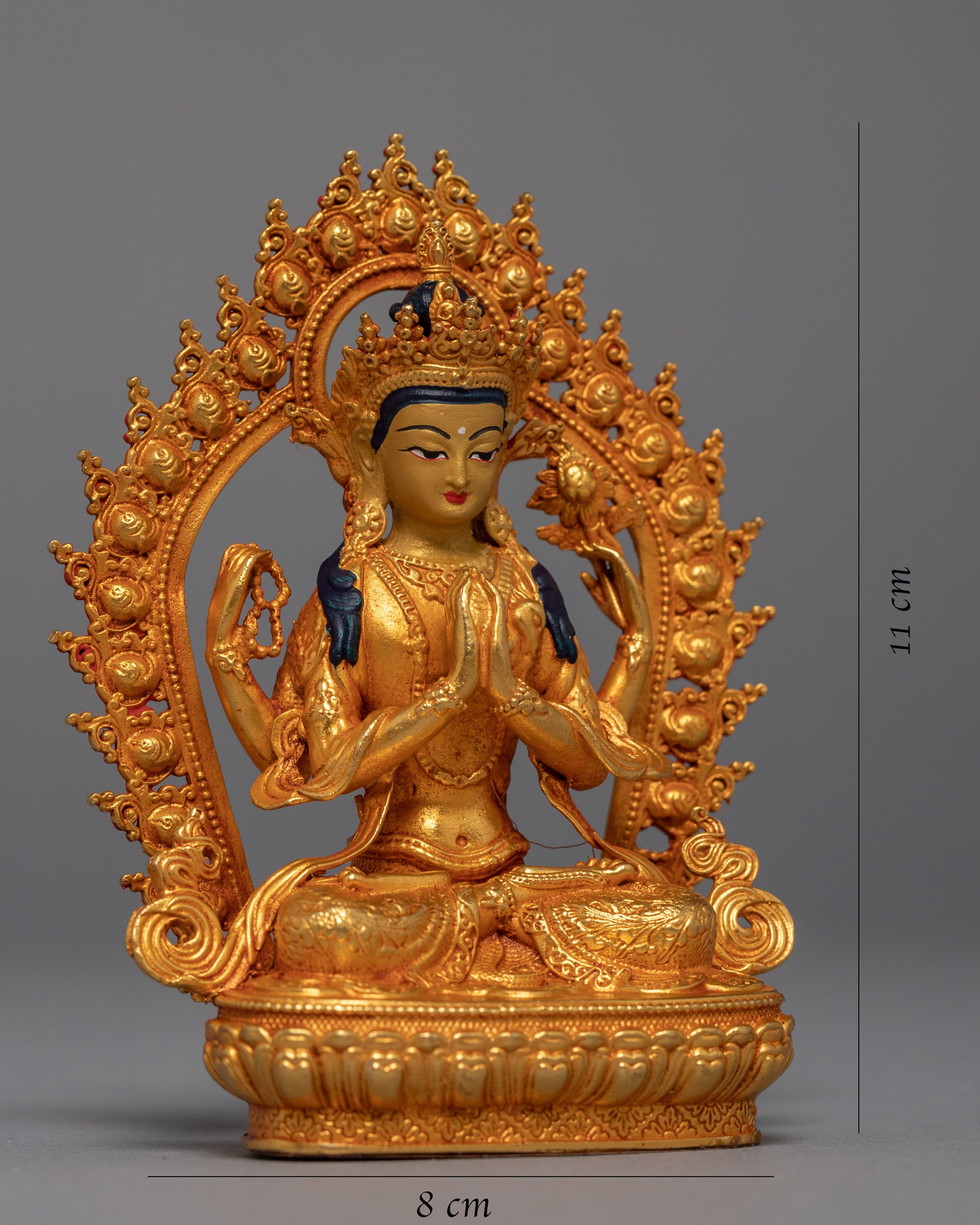 Miniature Chenrezig Sculpture | Buddhist Compassionate Bodhisattva