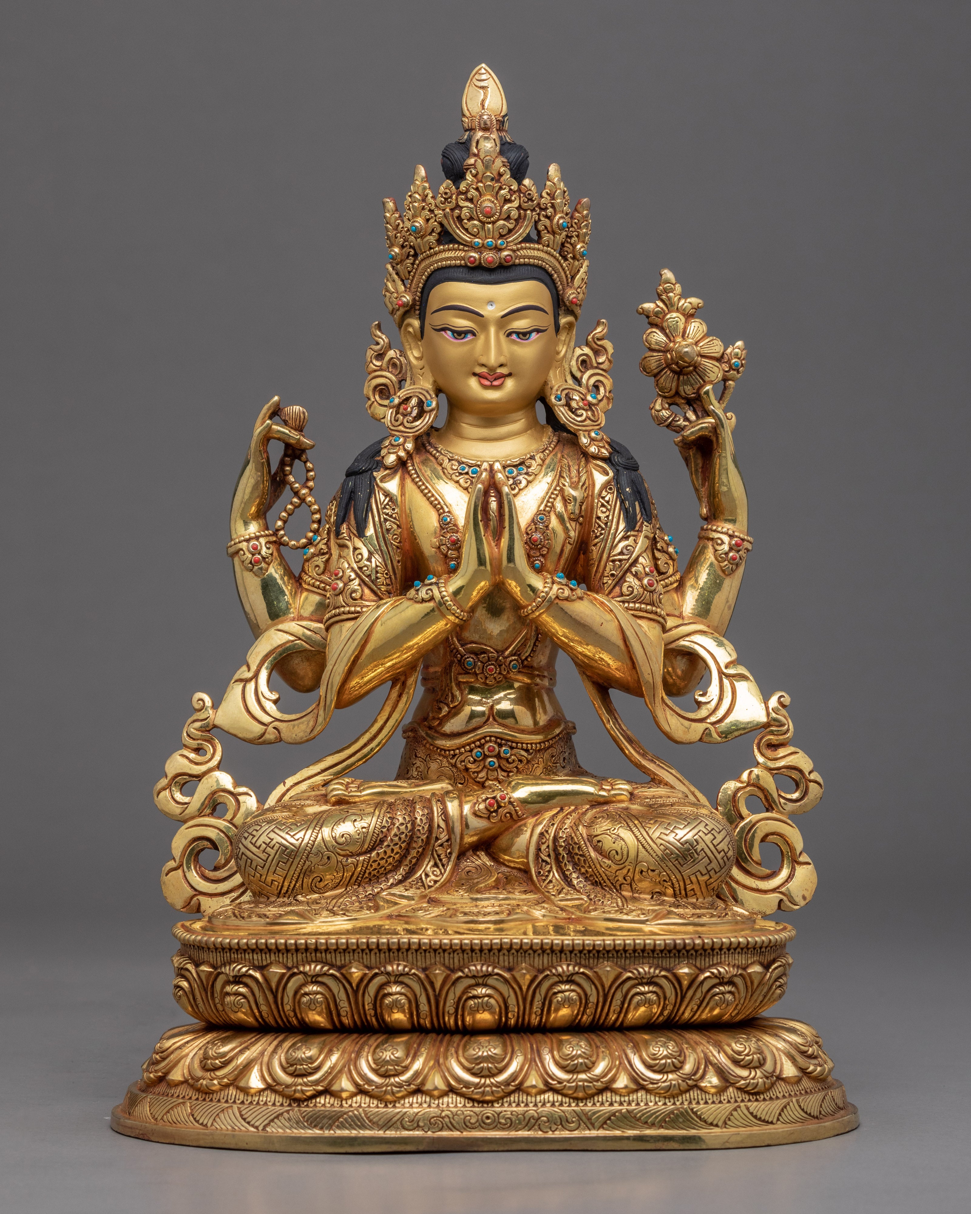 Bodhisattvas Sculpture Set Nepal | Traditionally Handcrafted Buddhist Set