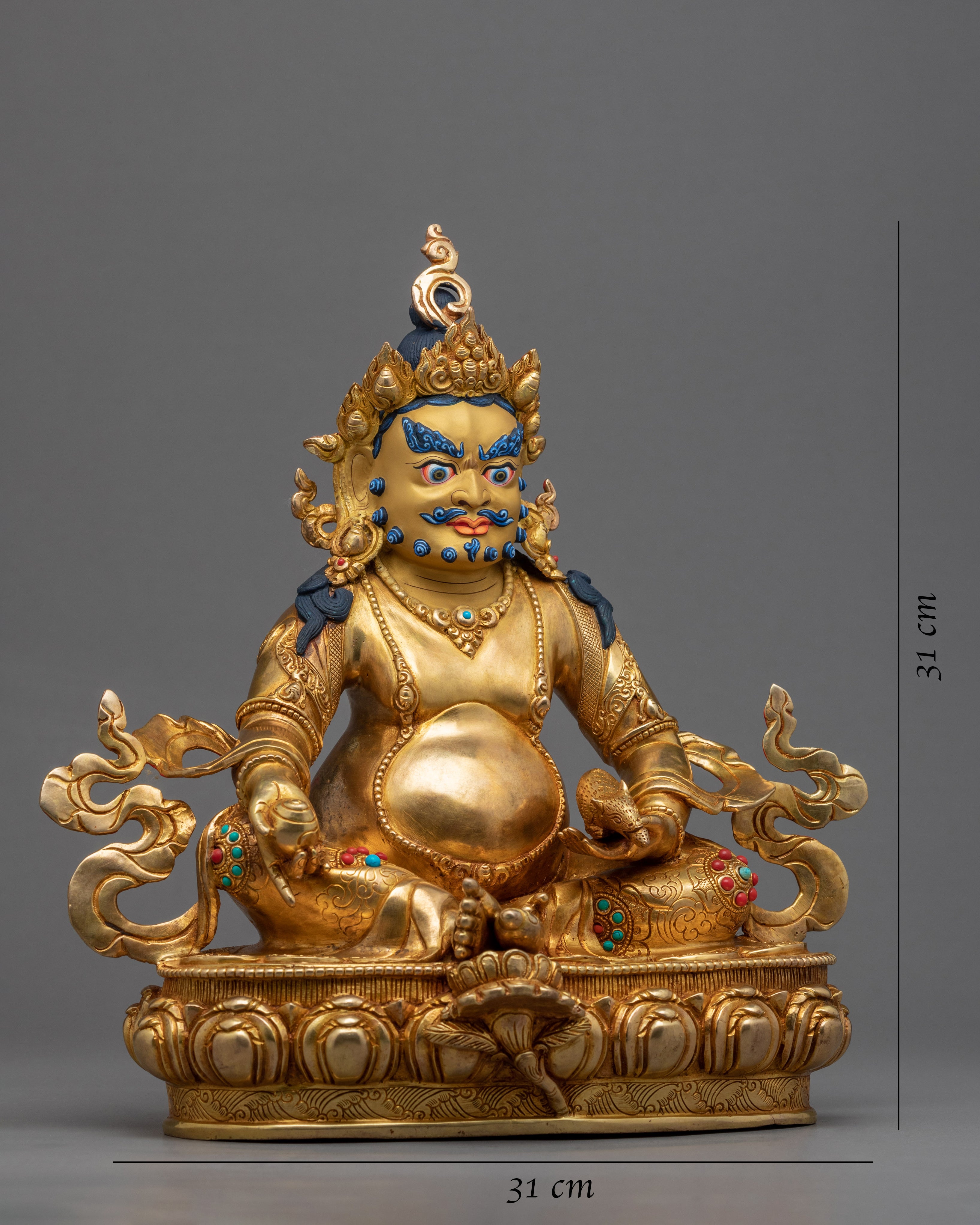 Deity Of Wealth And Prosperity Statue | Traditional Dzambhala Artwork
