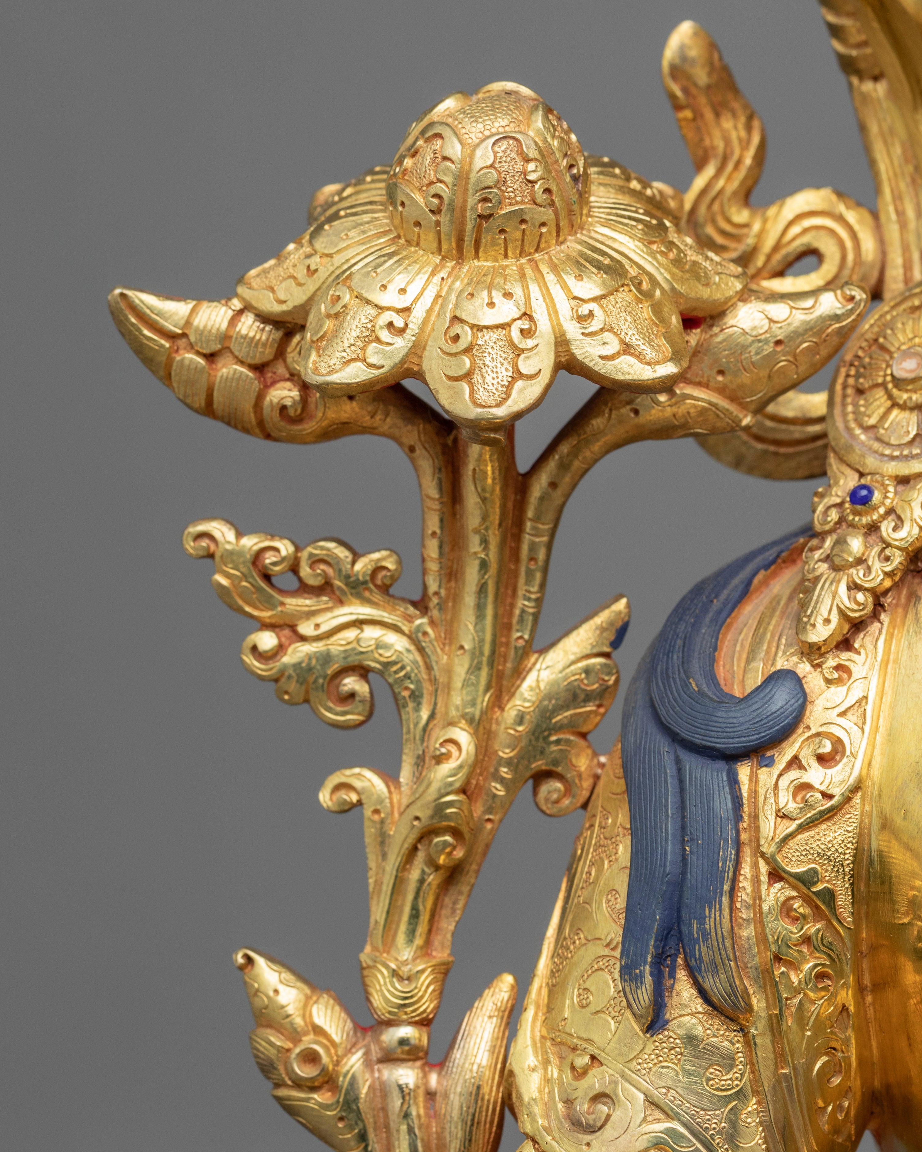 White Tara Symbolism Sculpture | Tibetan Art Plated with Gold - Termatree