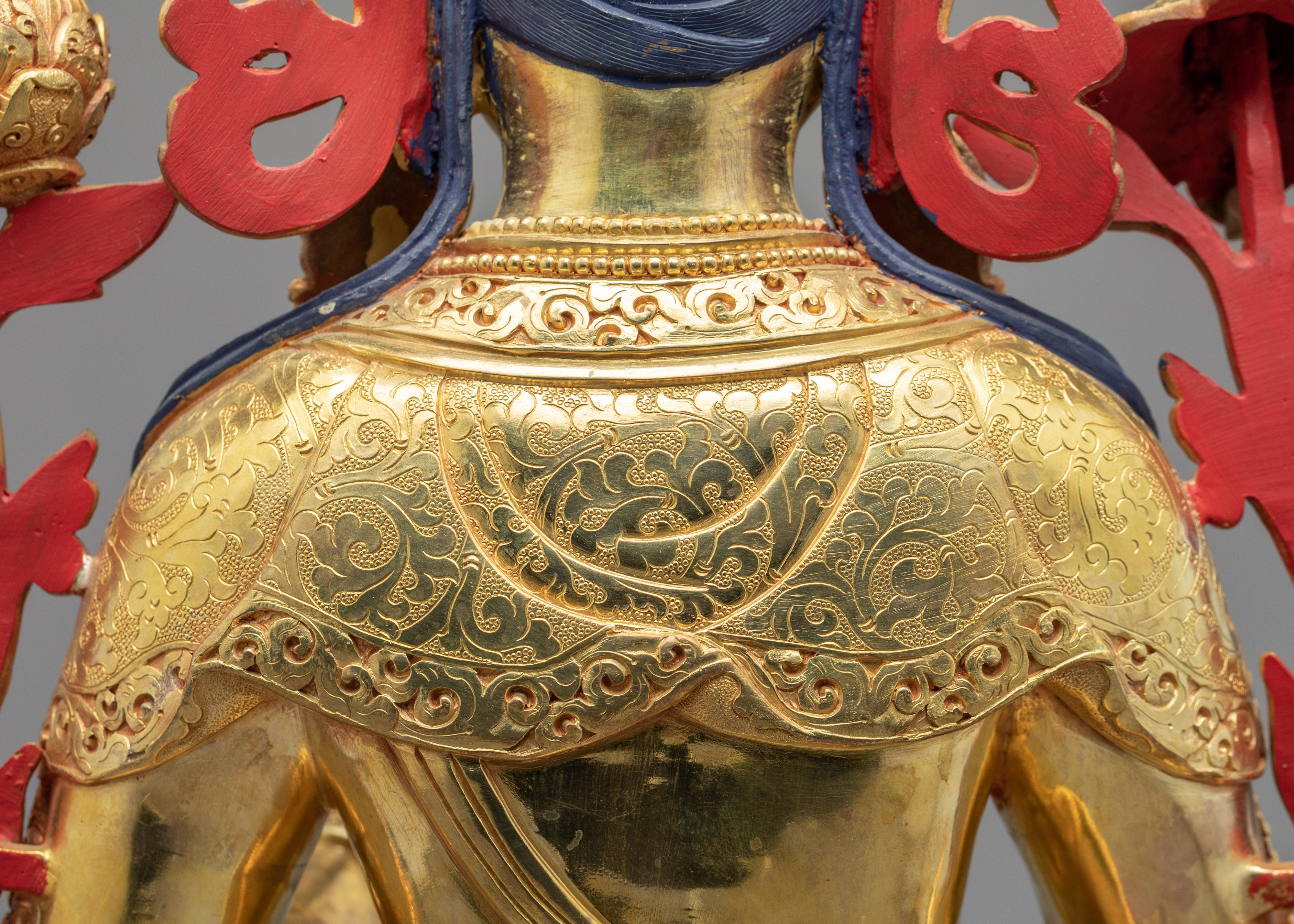 White Tara Symbolism Sculpture | Tibetan Art Plated with Gold - Termatree