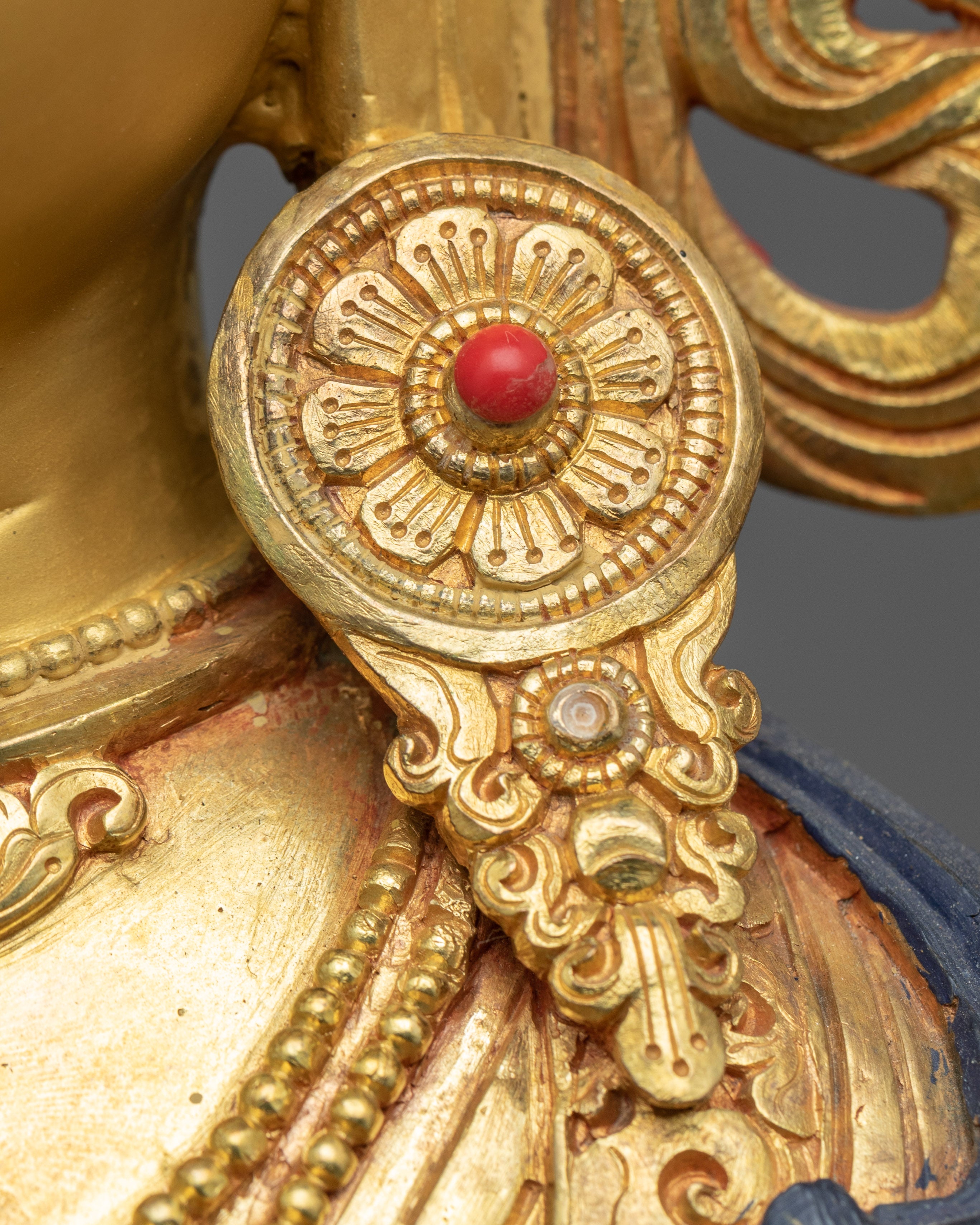 White Tara Symbolism Sculpture | Tibetan Art Plated with Gold - Termatree