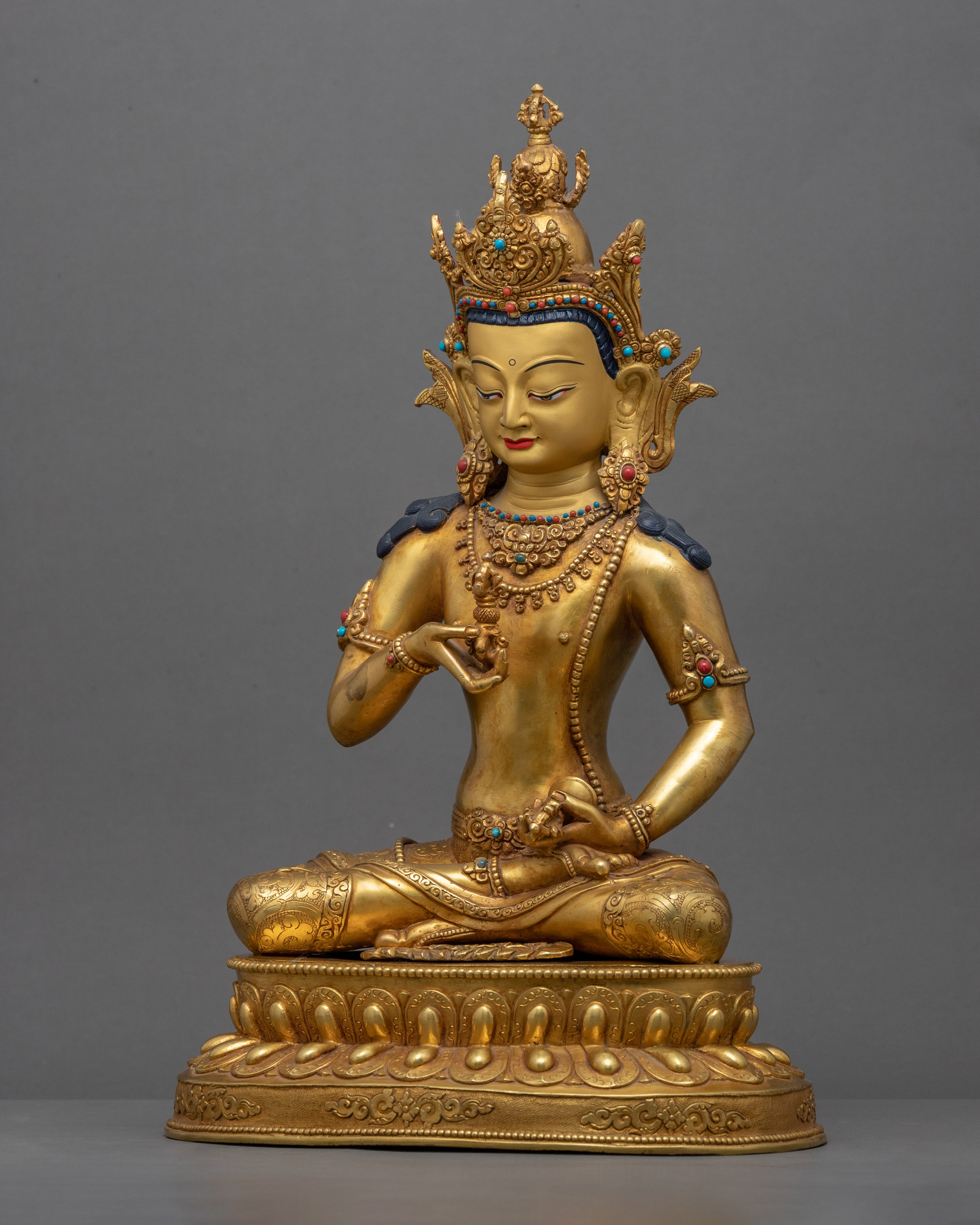 Vajrasattva Mudra Sculpture | Buddhist Deity Figurine For Ritual