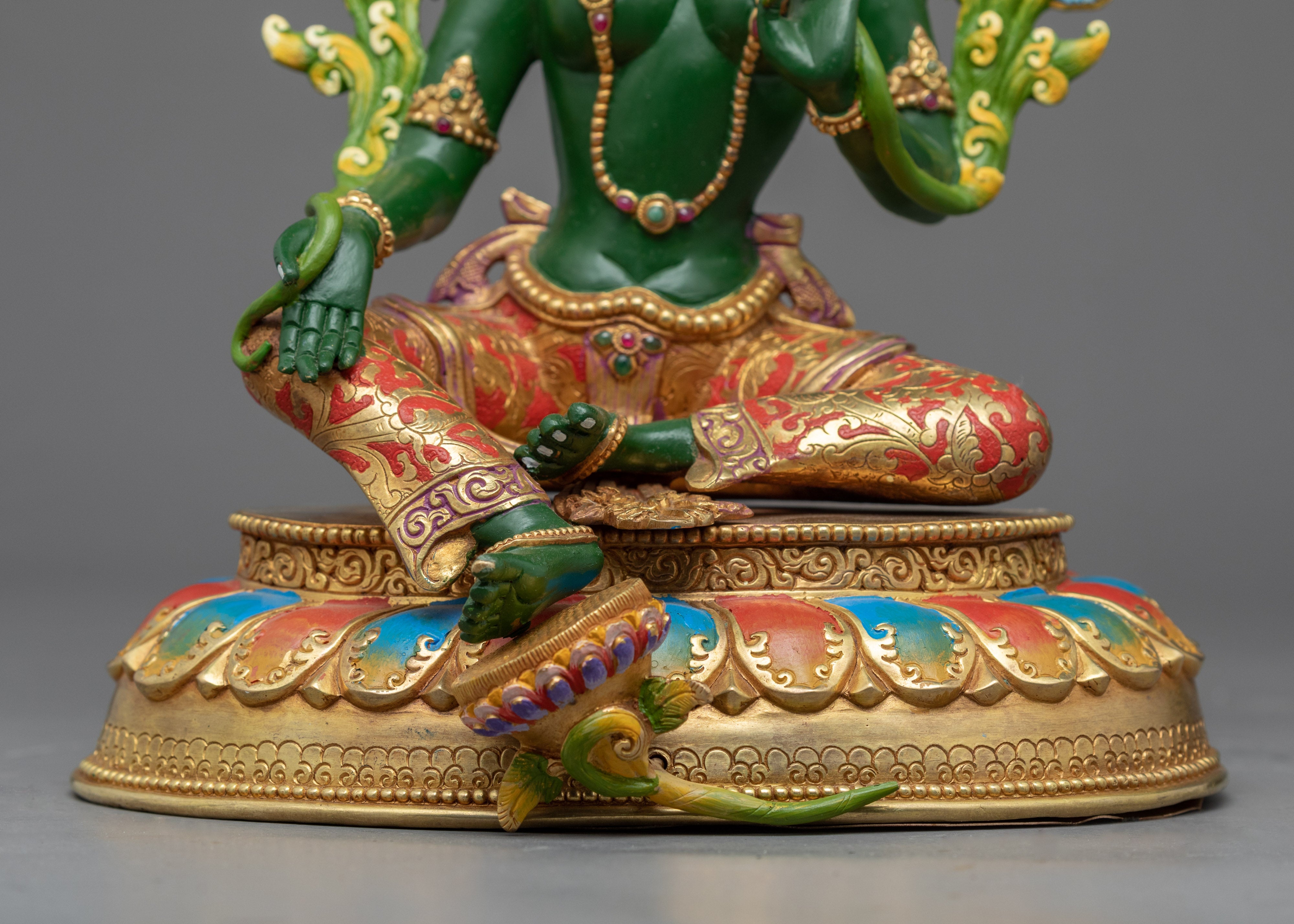 Green Tara Goddess Buddhism Statue | Mother Tara Figurine For Mindfulness