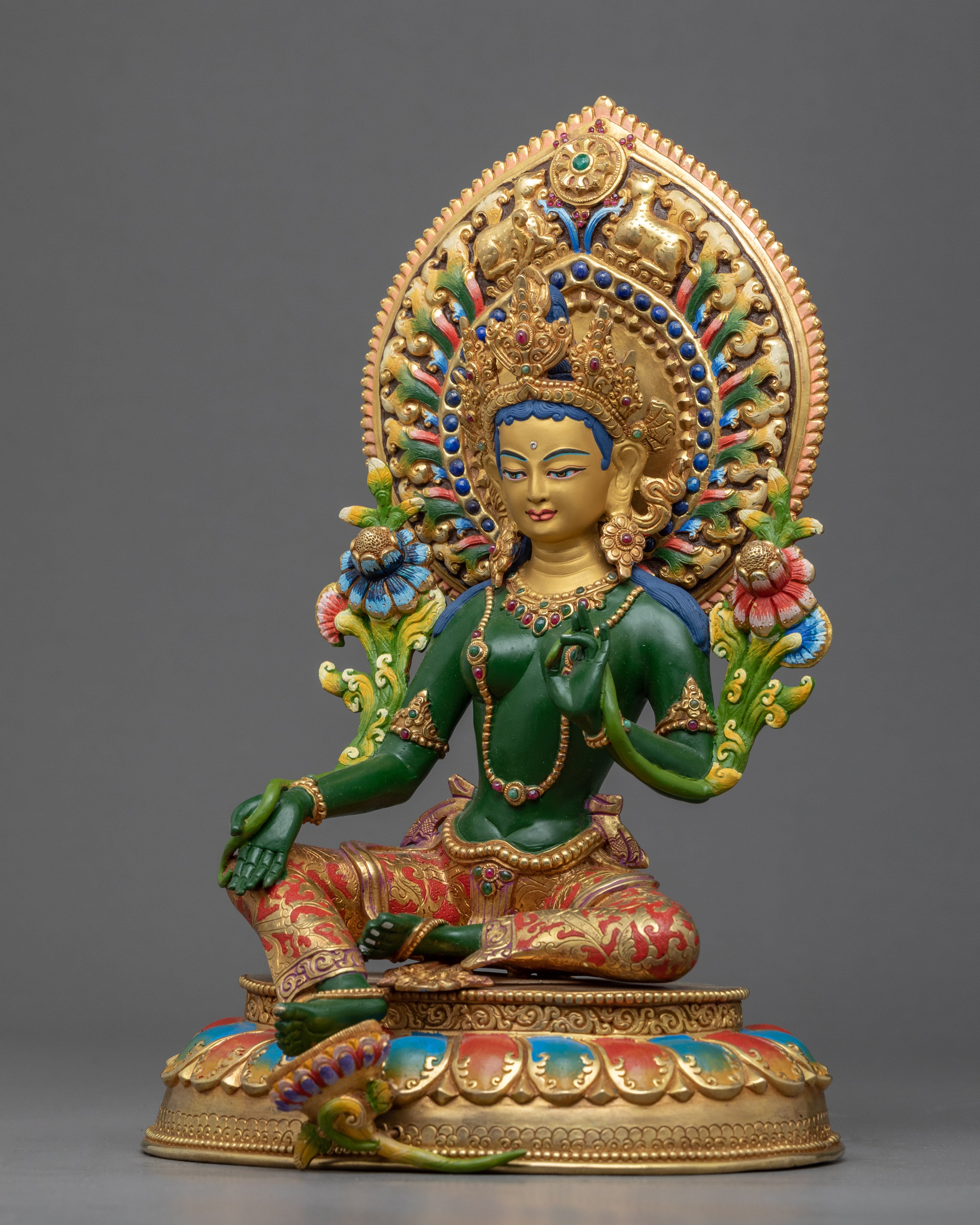 Green Tara Goddess Buddhism Statue | Mother Tara Figurine For Mindfulness