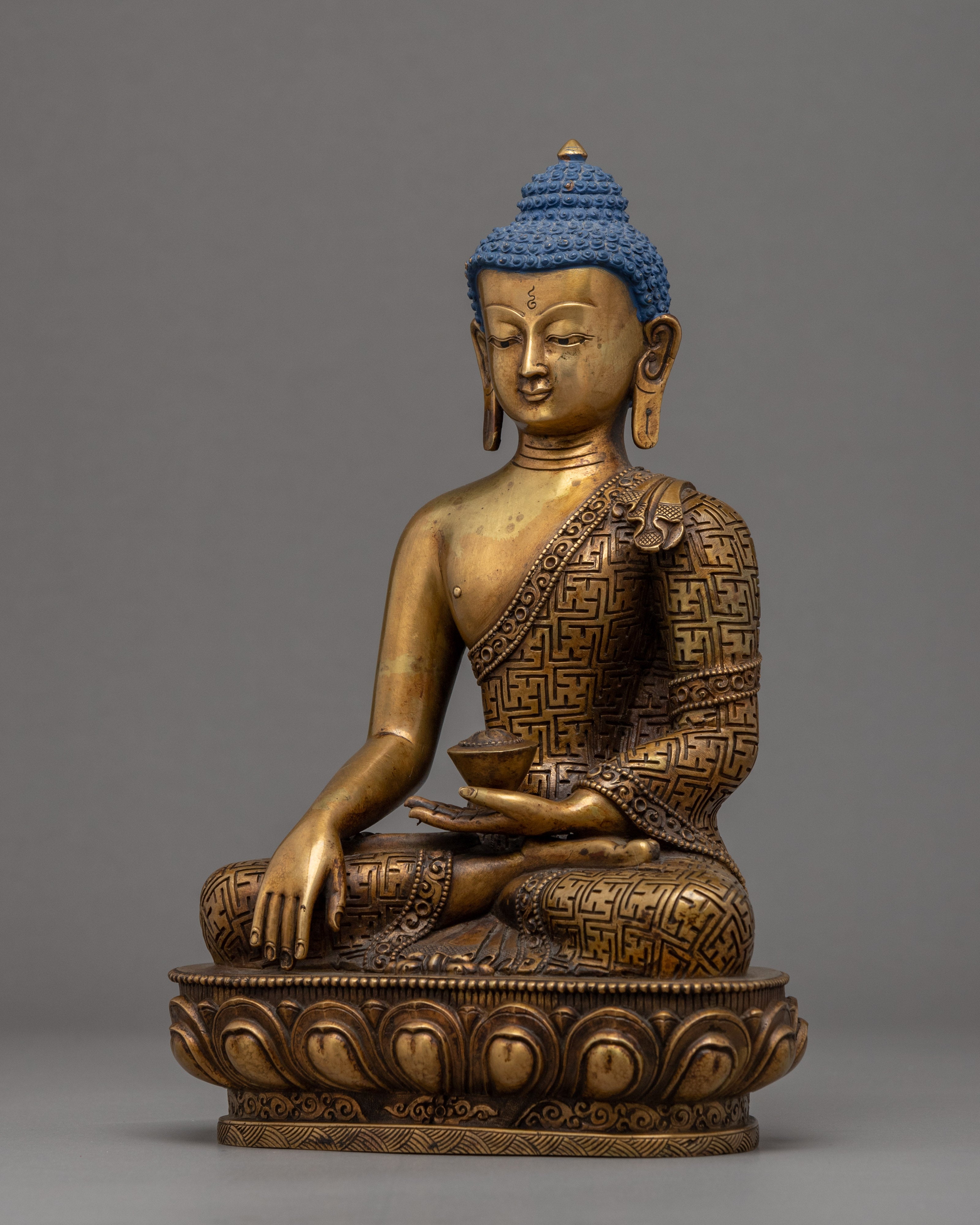 Historical Buddha Relaxation Sculpture | Buddhist Deity Figurine For Ritual