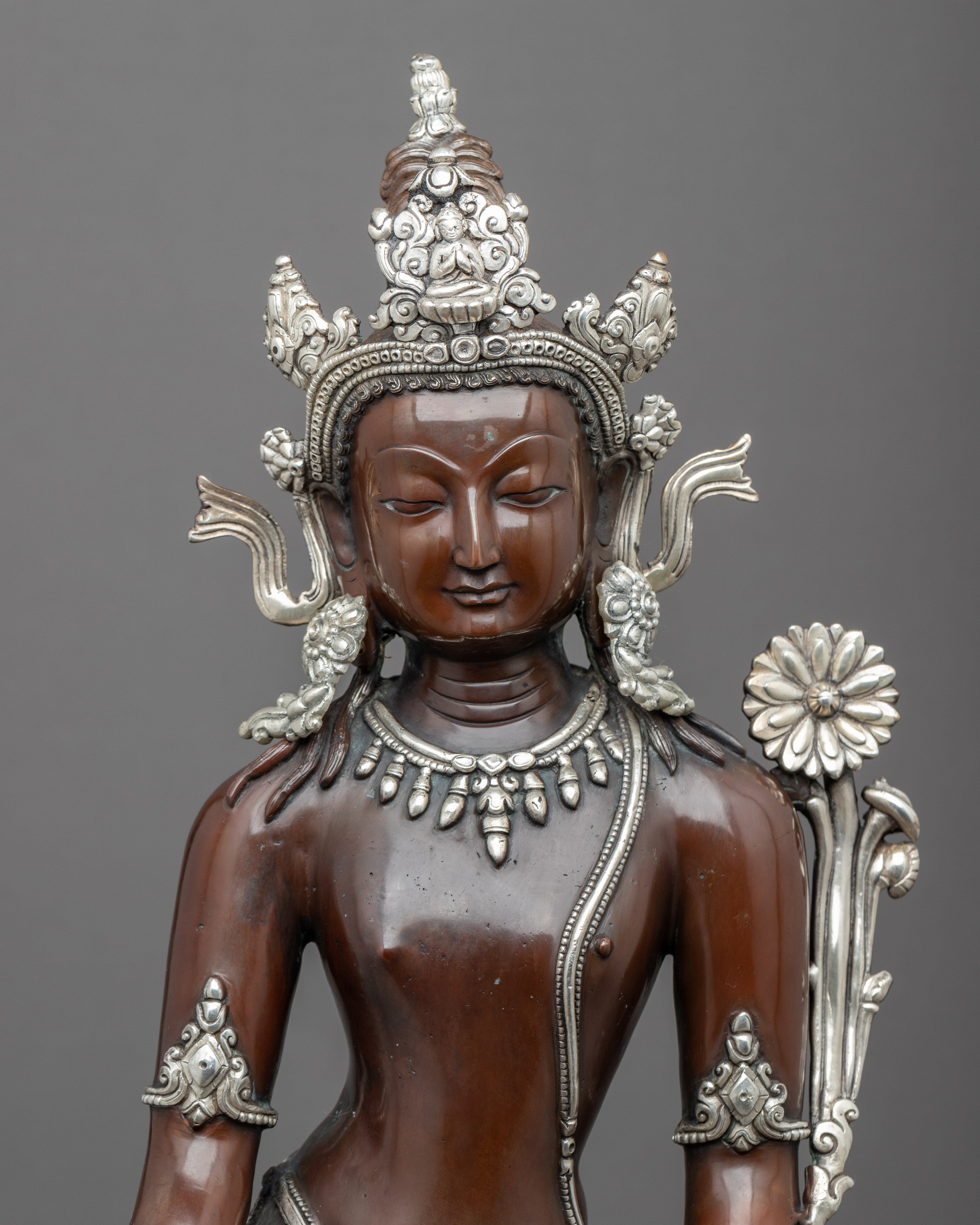 Standing Chenrezig Meditation Practice Statue | Bodhisattva Avalokiteshvara Handicraft