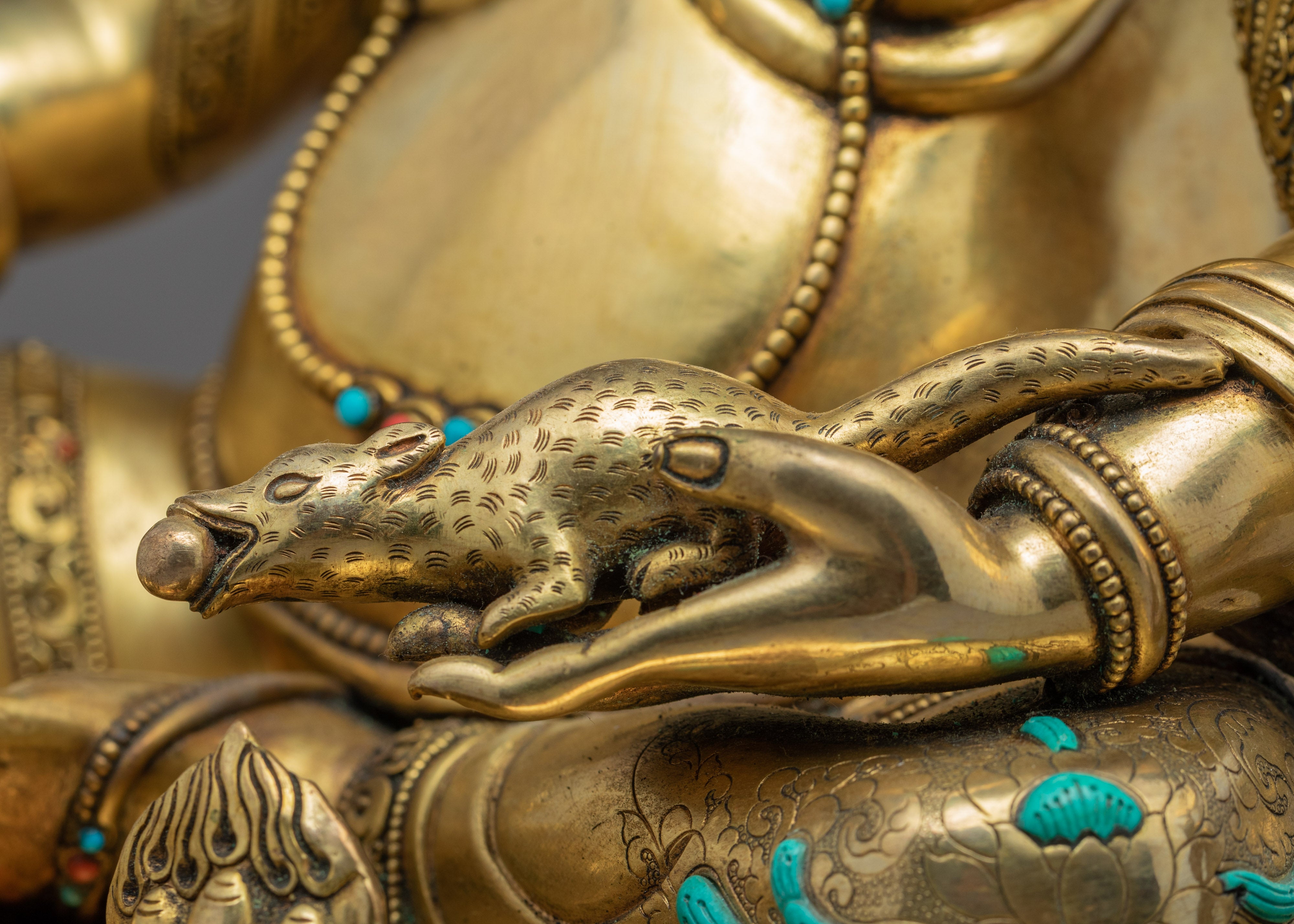 Yellow Jambhala Offerings Statue | Traditional Deity Of Wealth Sculpture - Termatree