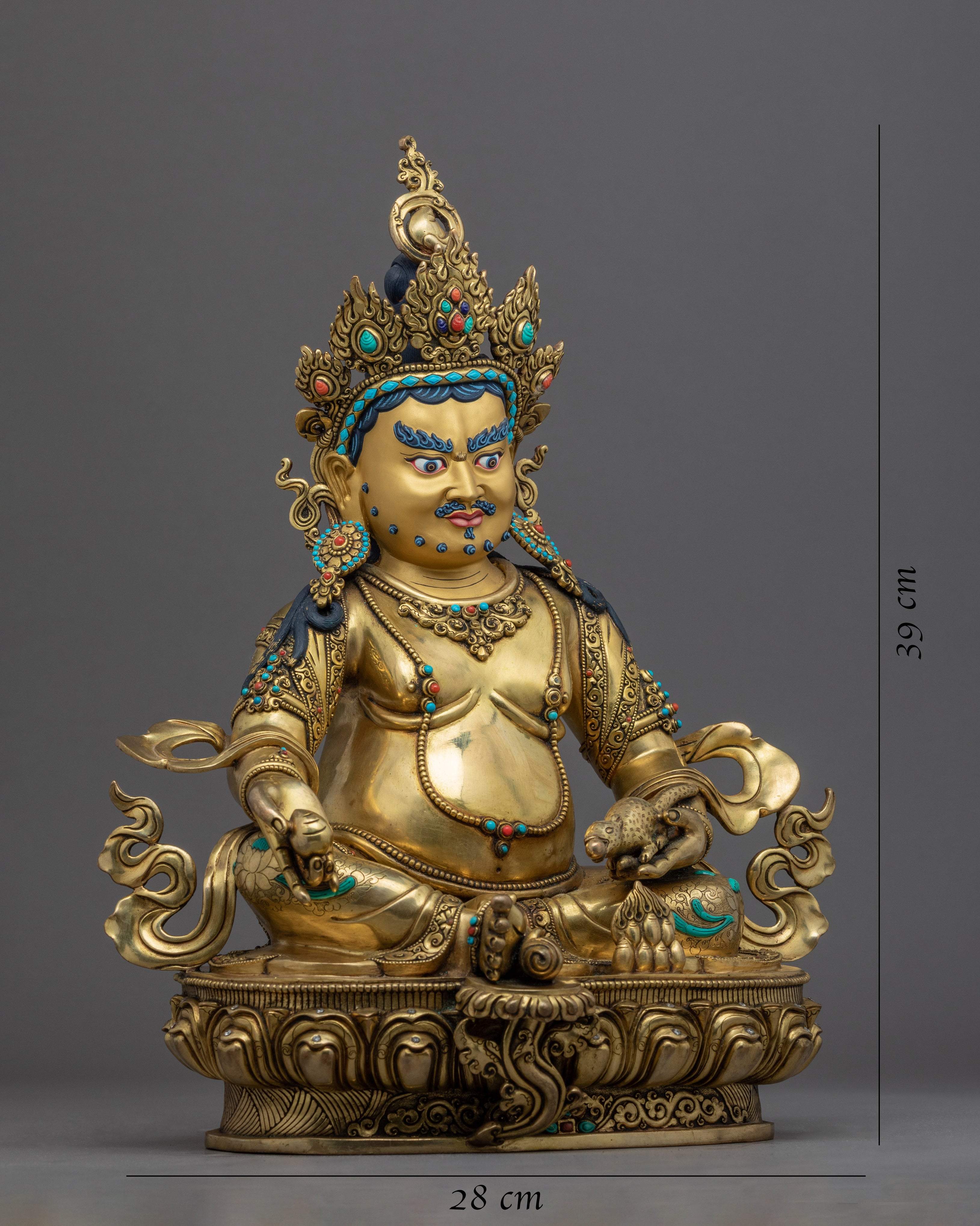 Yellow Jambhala Offerings Statue | Traditional Deity Of Wealth Sculpture