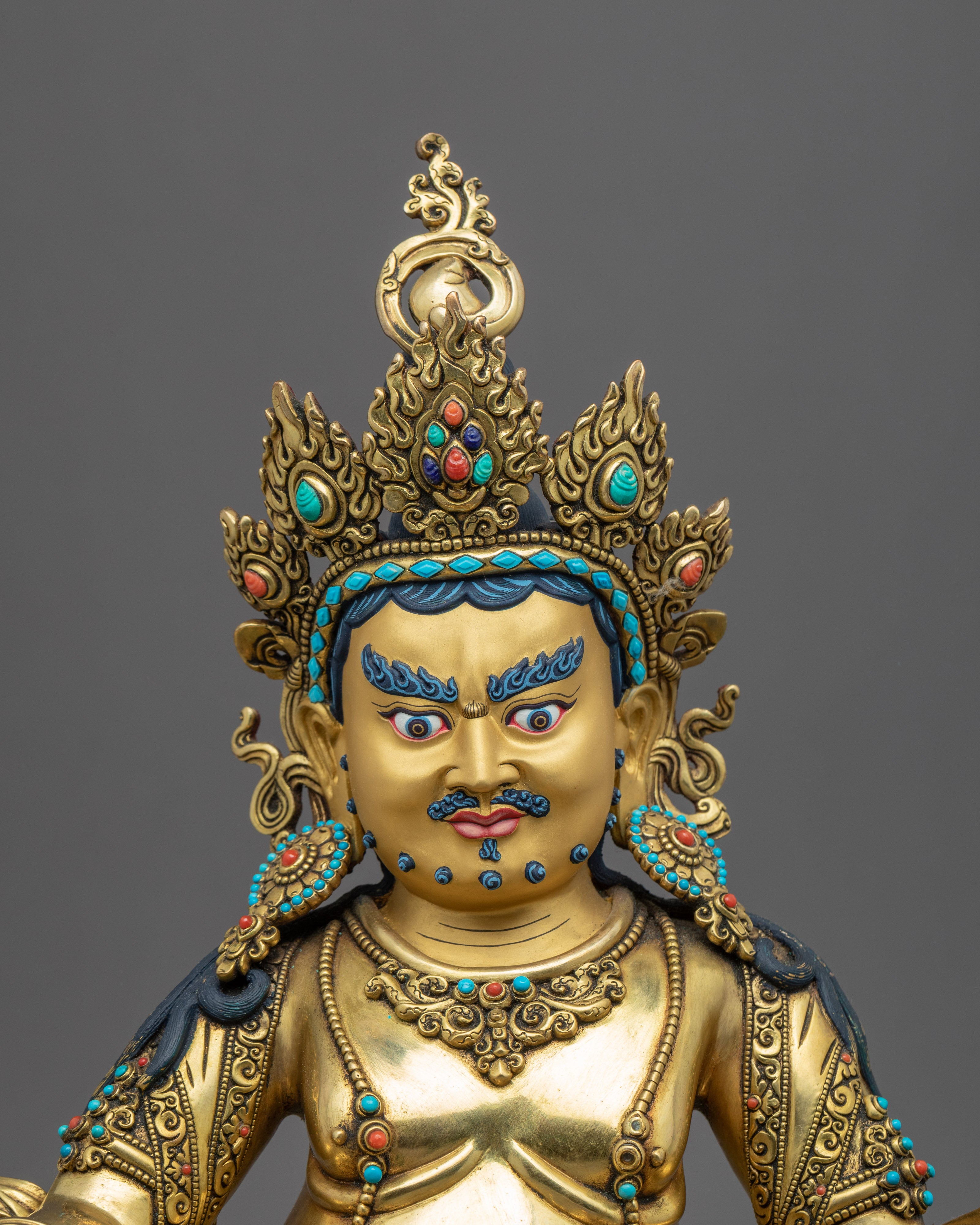 Yellow Jambhala Offerings Statue | Traditional Deity Of Wealth Sculpture - Termatree