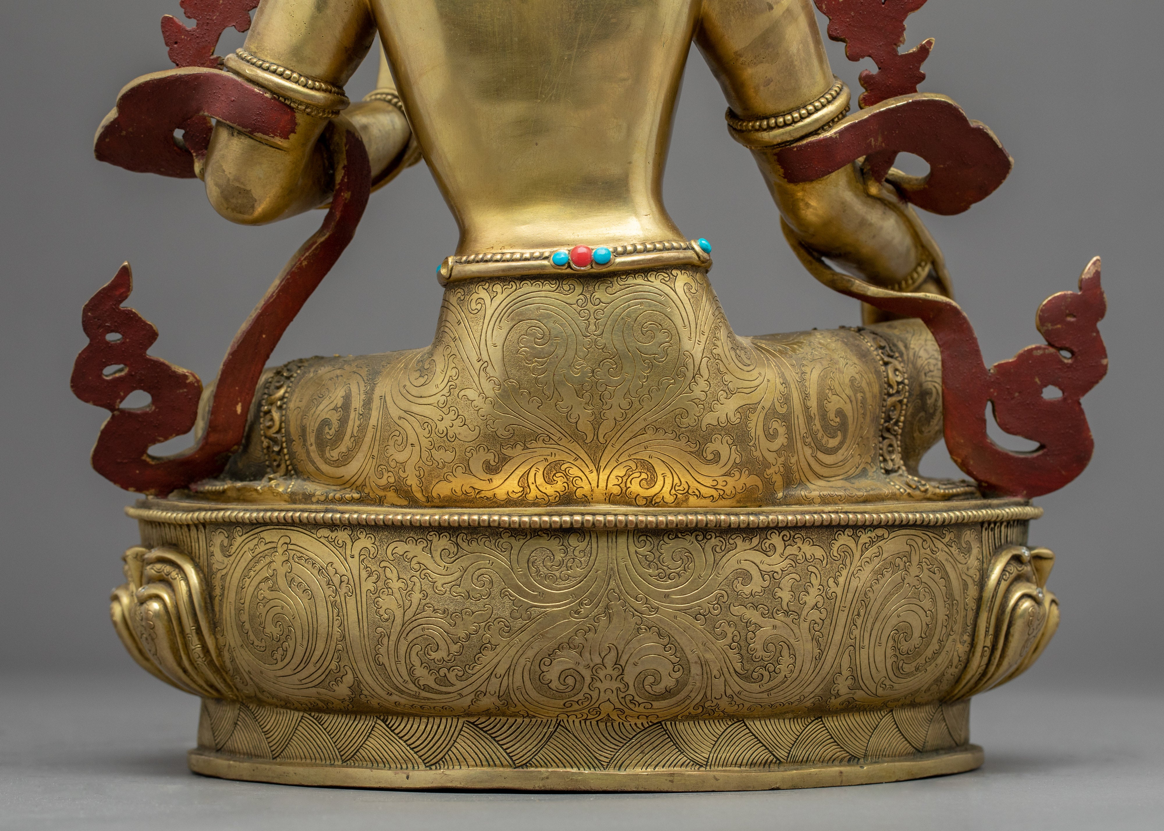 Mother Buddha Tara Sculpture | Hand-Carved 24K Gold Statue - Termatree