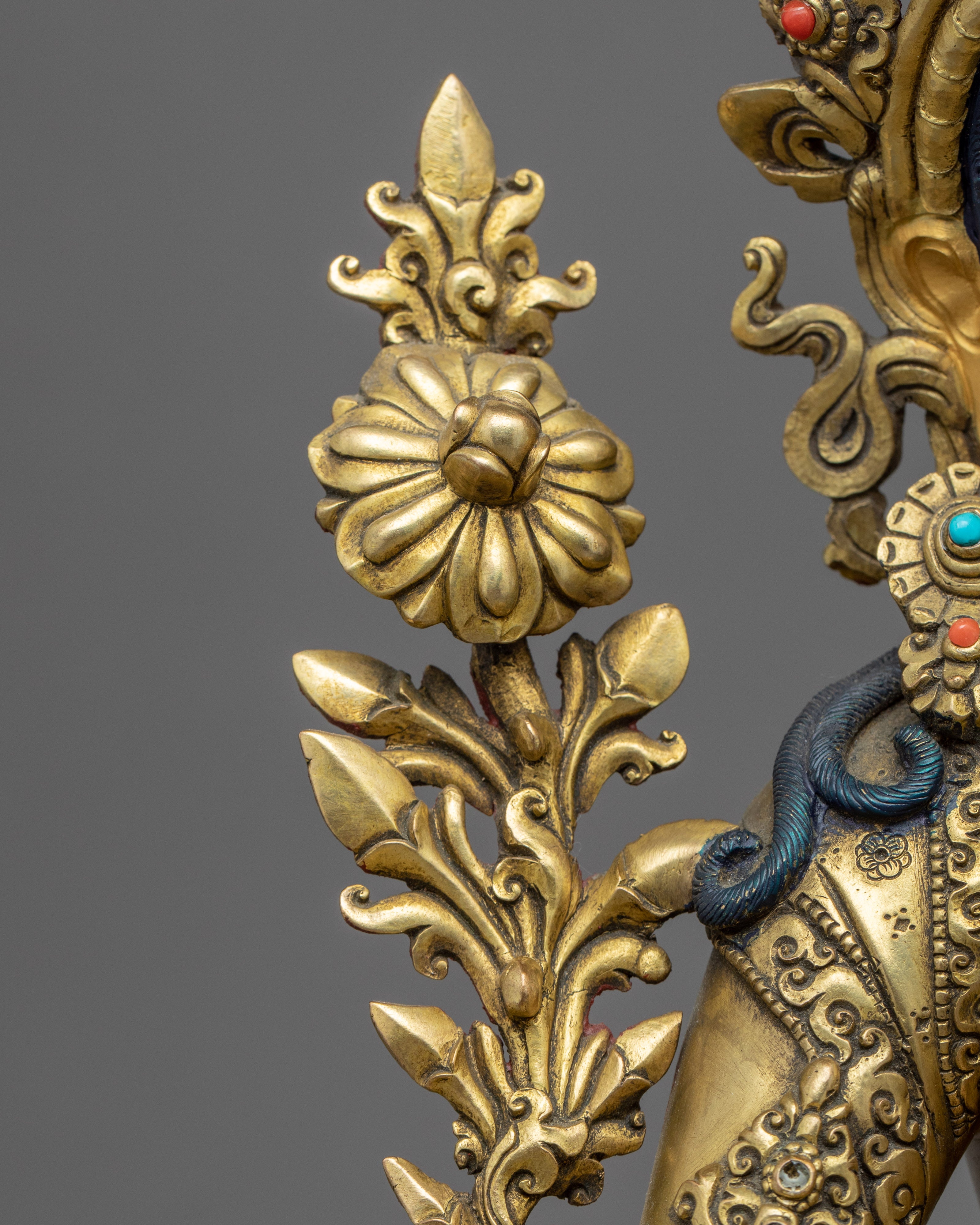 Mother Buddha Tara Sculpture | Hand-Carved 24K Gold Statue - Termatree