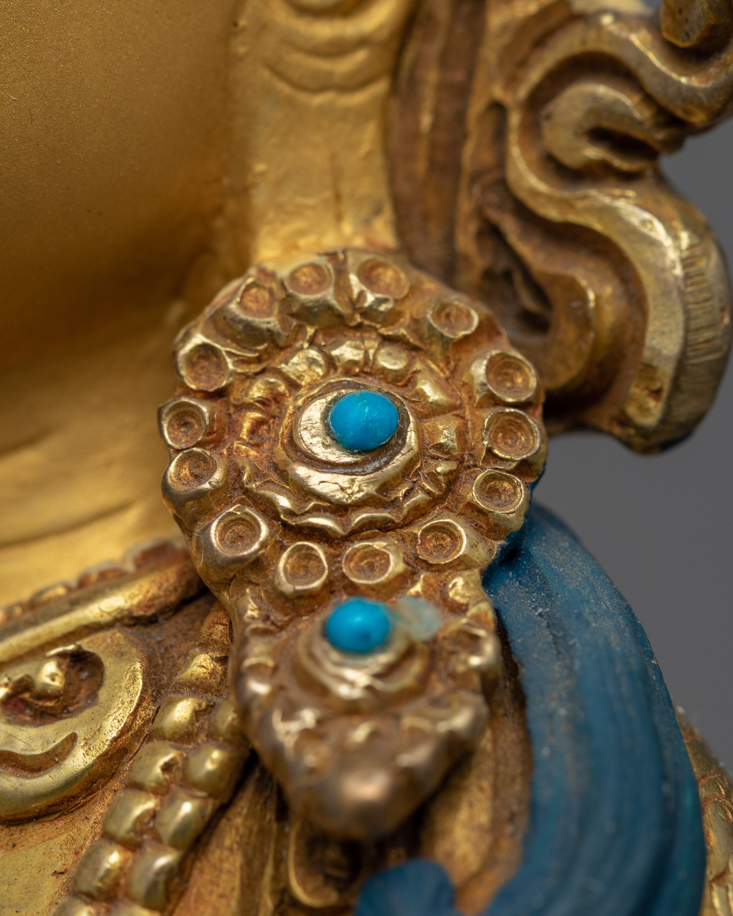 Amitayus Statue | Bodhisattva Amitayus Gold Gilded Sculpture