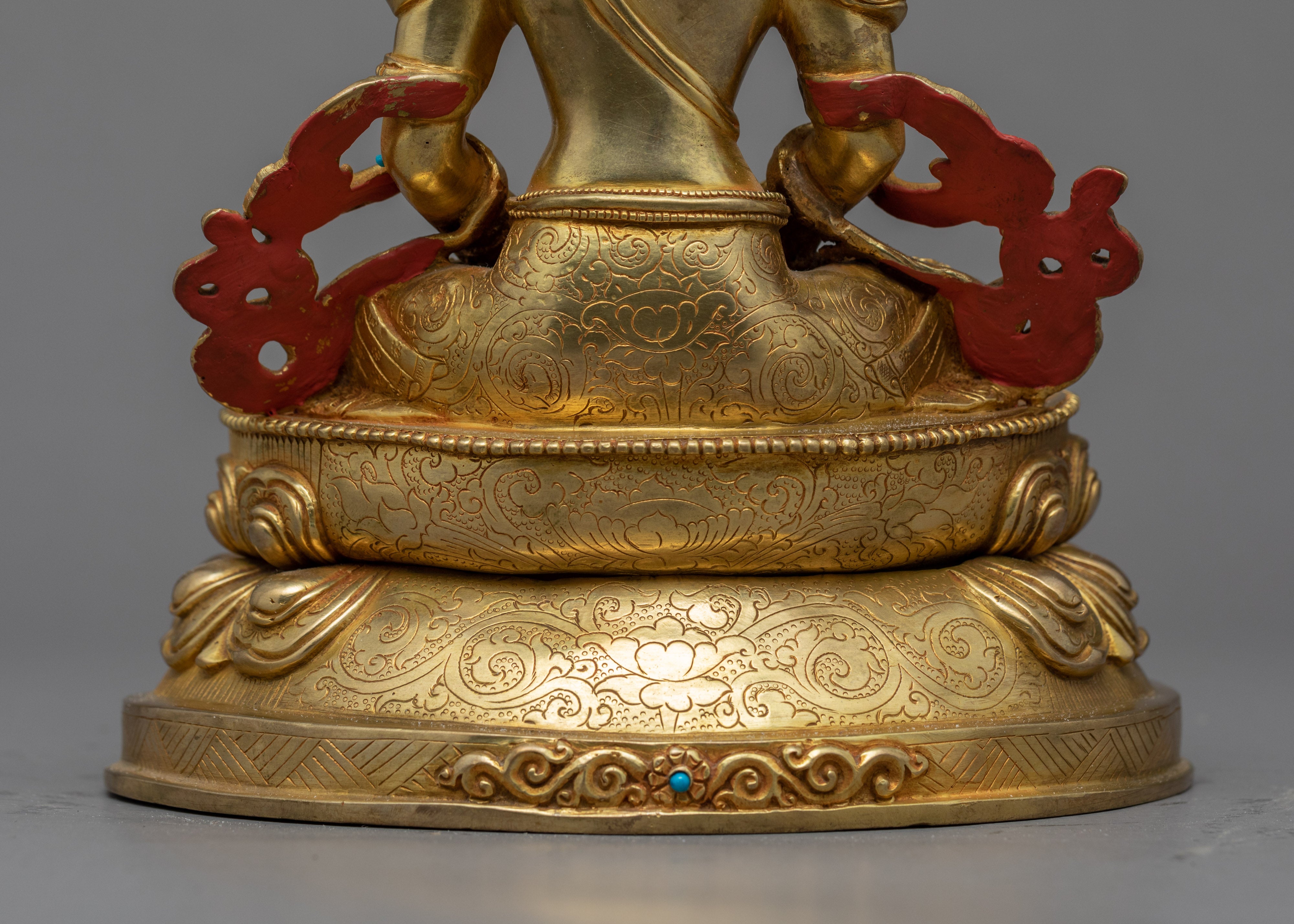 Amitayus Statue | Bodhisattva Amitayus Gold Gilded Sculpture