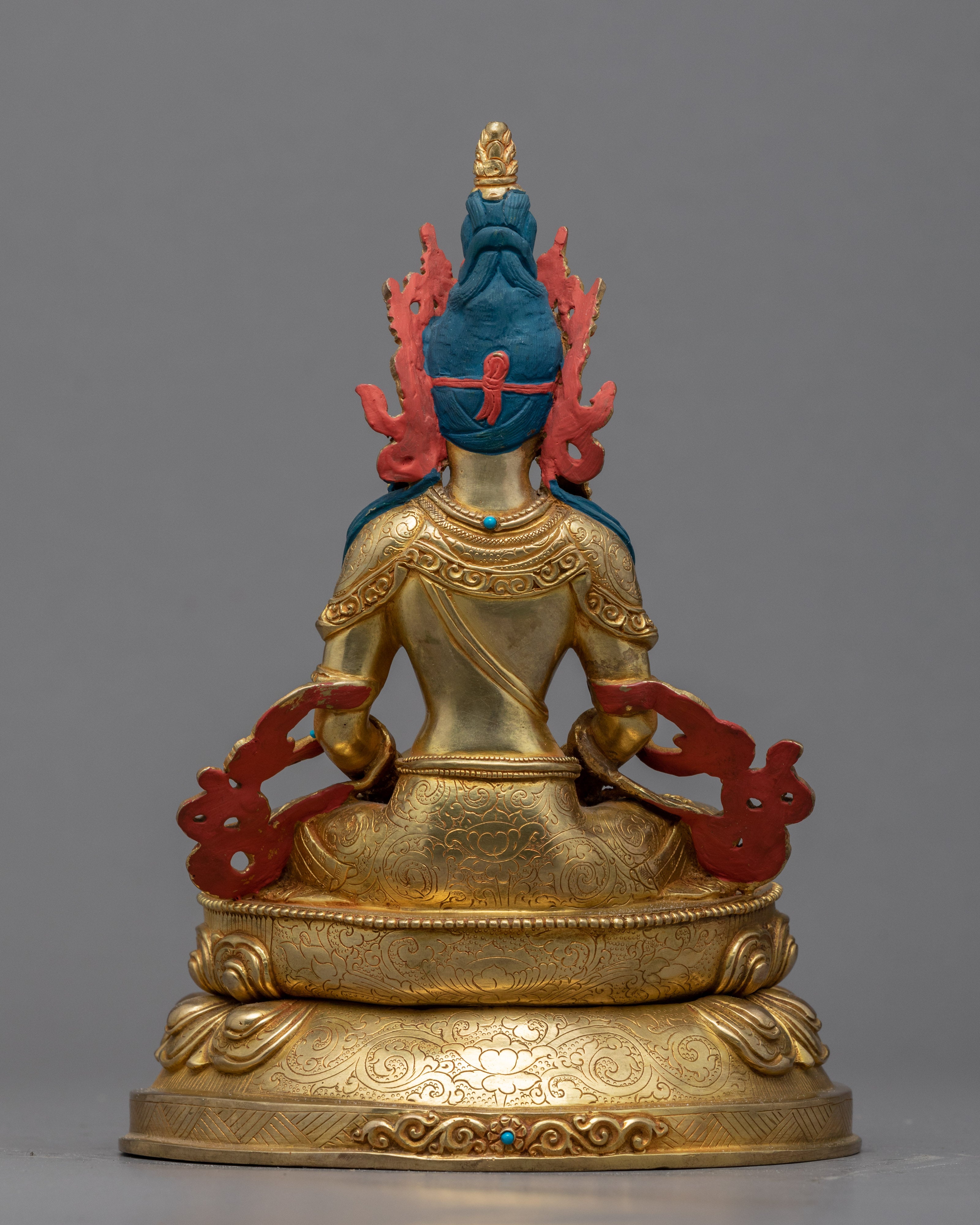Amitayus Statue | Bodhisattva Amitayus Gold Gilded Sculpture
