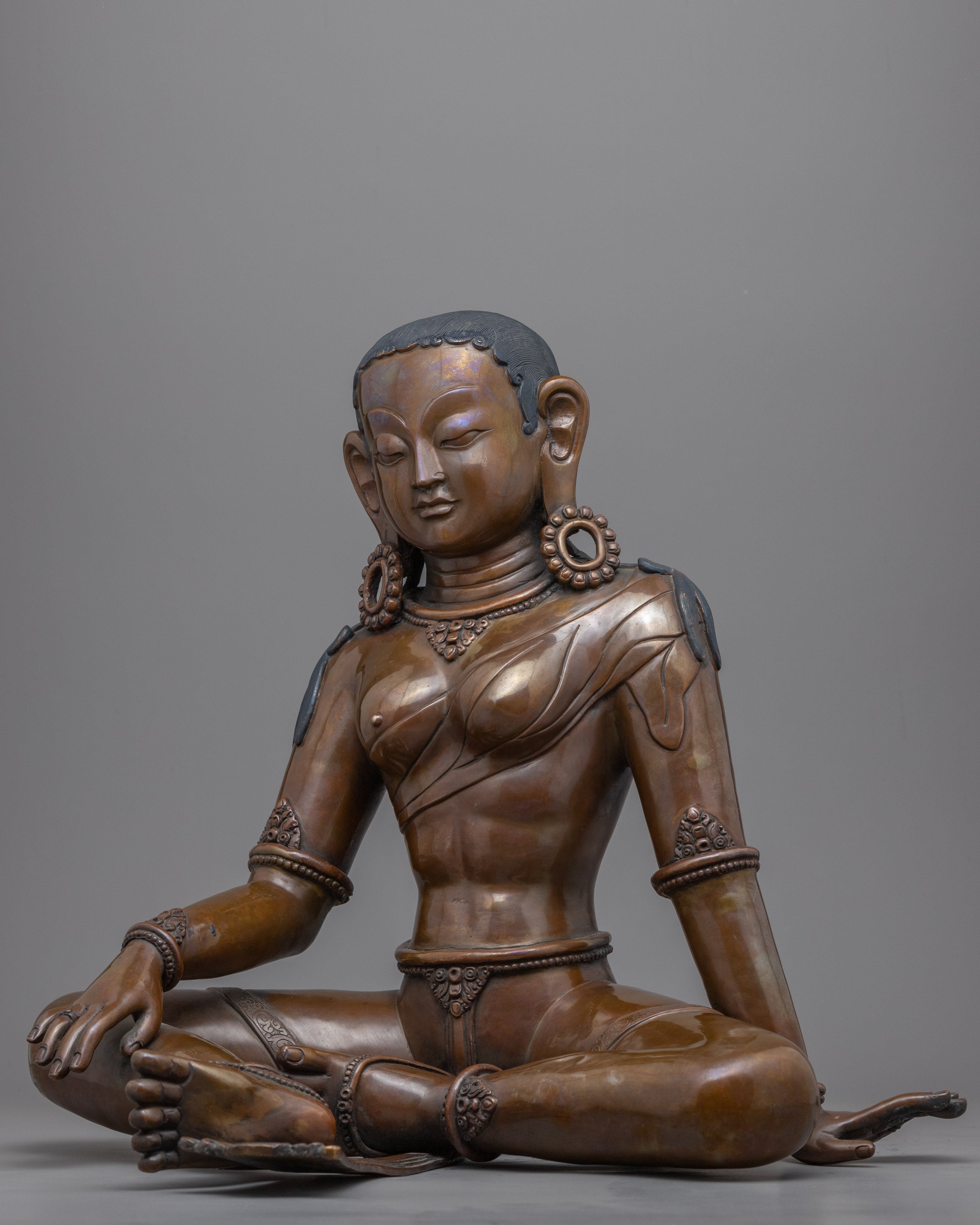 Dewi Parvati Antique Finished Statue | Oxidized Copper Spiritual Decor