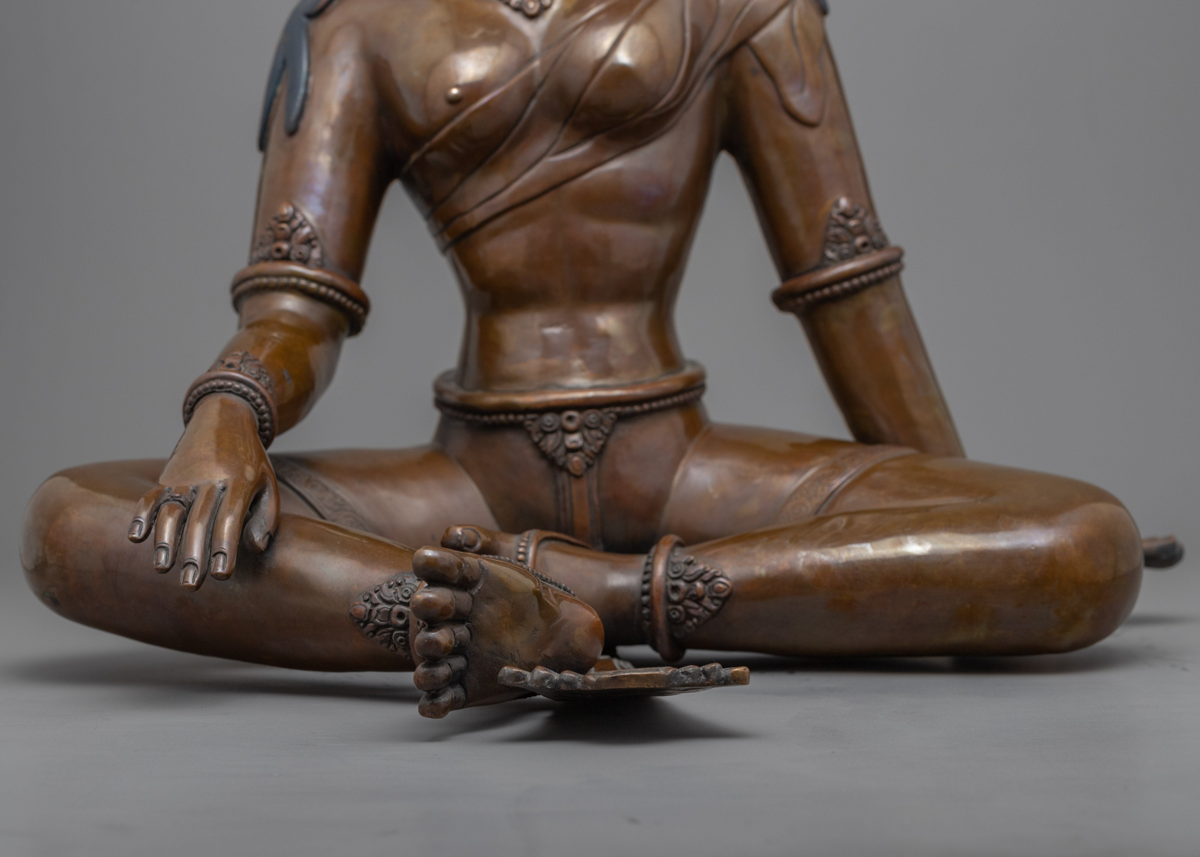 Dewi Parvati Antique Finished Statue | Oxidized Copper Spiritual Decor