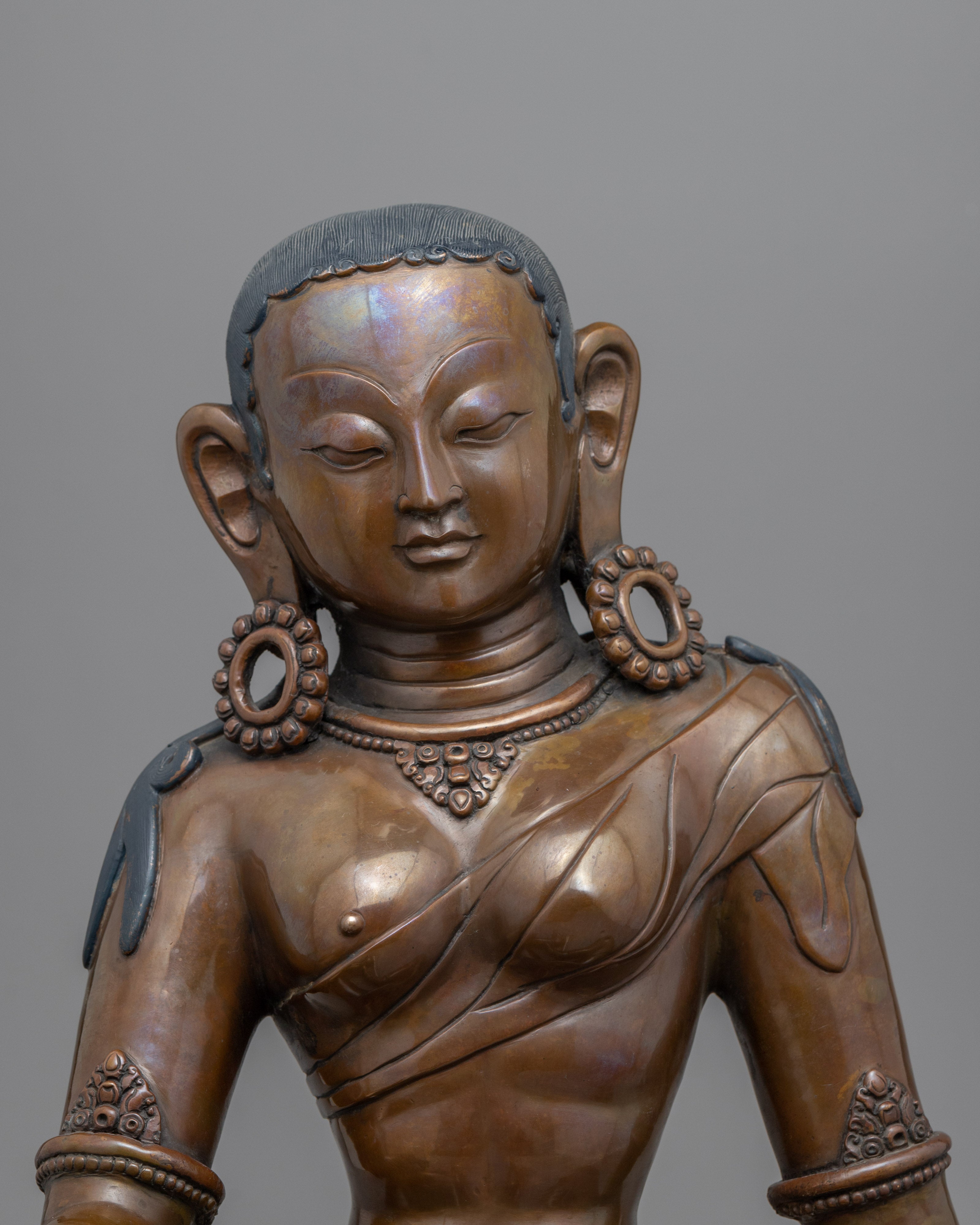 Dewi Parvati Antique Finished Statue | Oxidized Copper Spiritual Decor