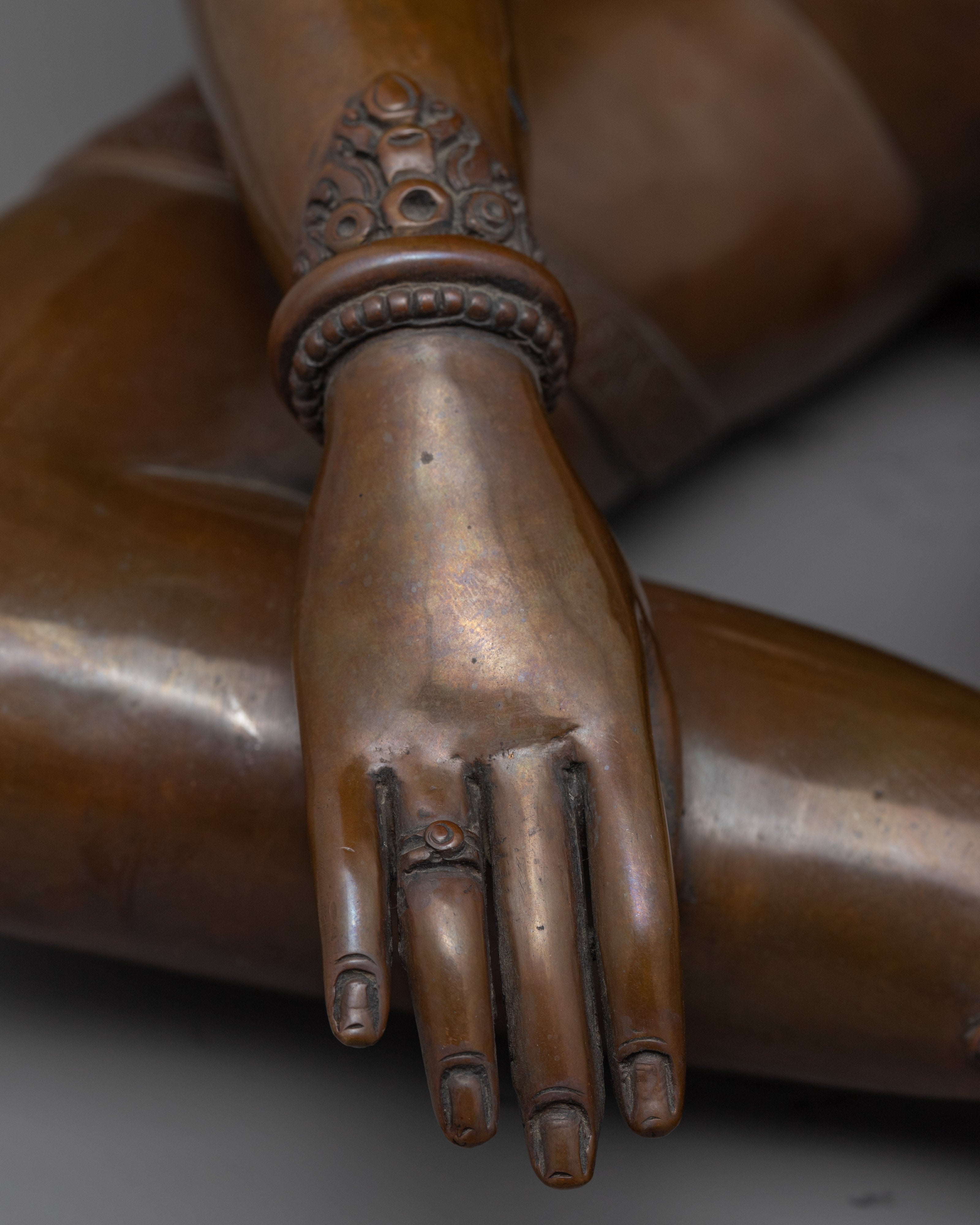 Dewi Parvati Antique Finished Statue | Oxidized Copper Spiritual Decor