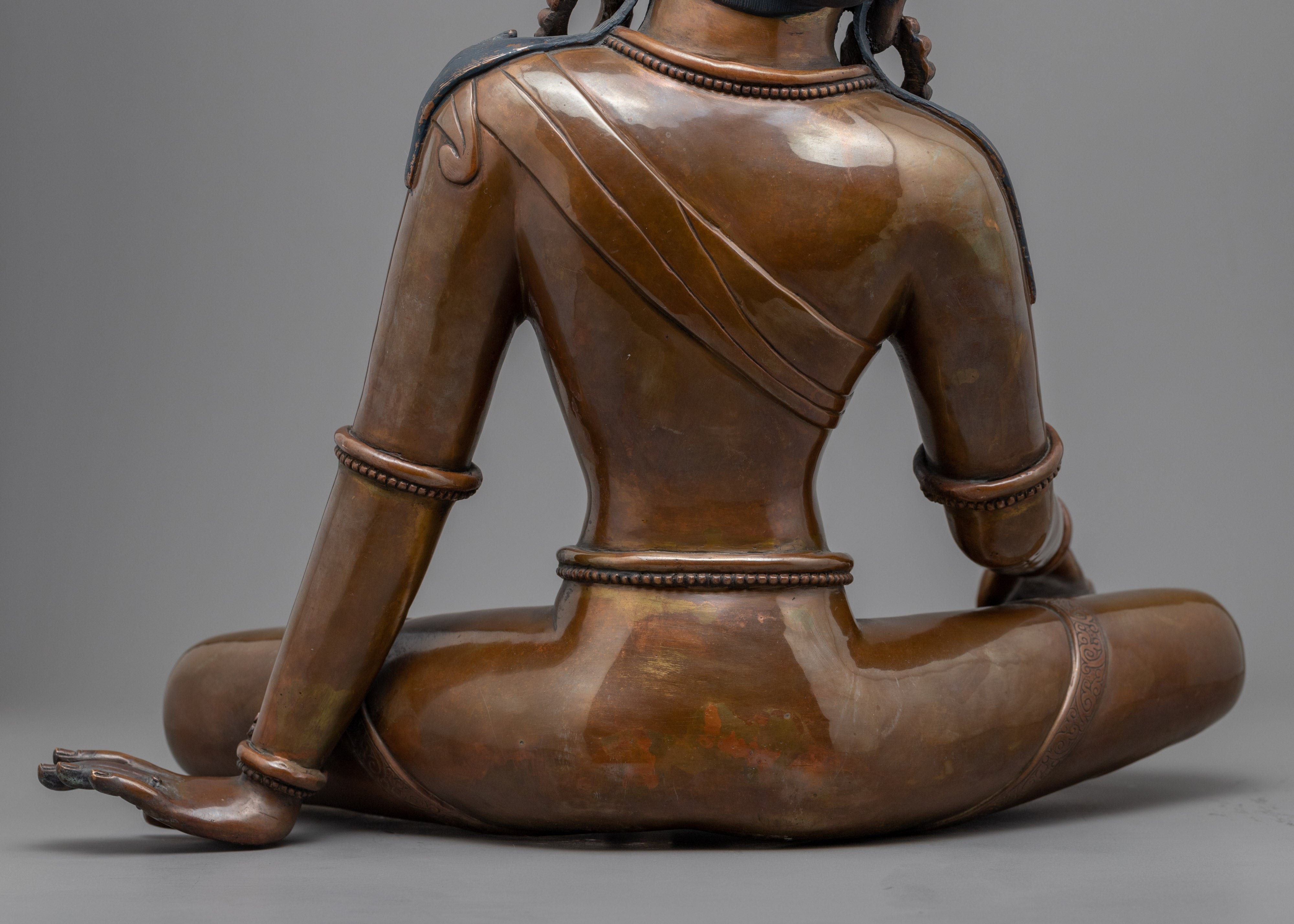 Dewi Parvati Antique Finished Statue | Oxidized Copper Spiritual Decor