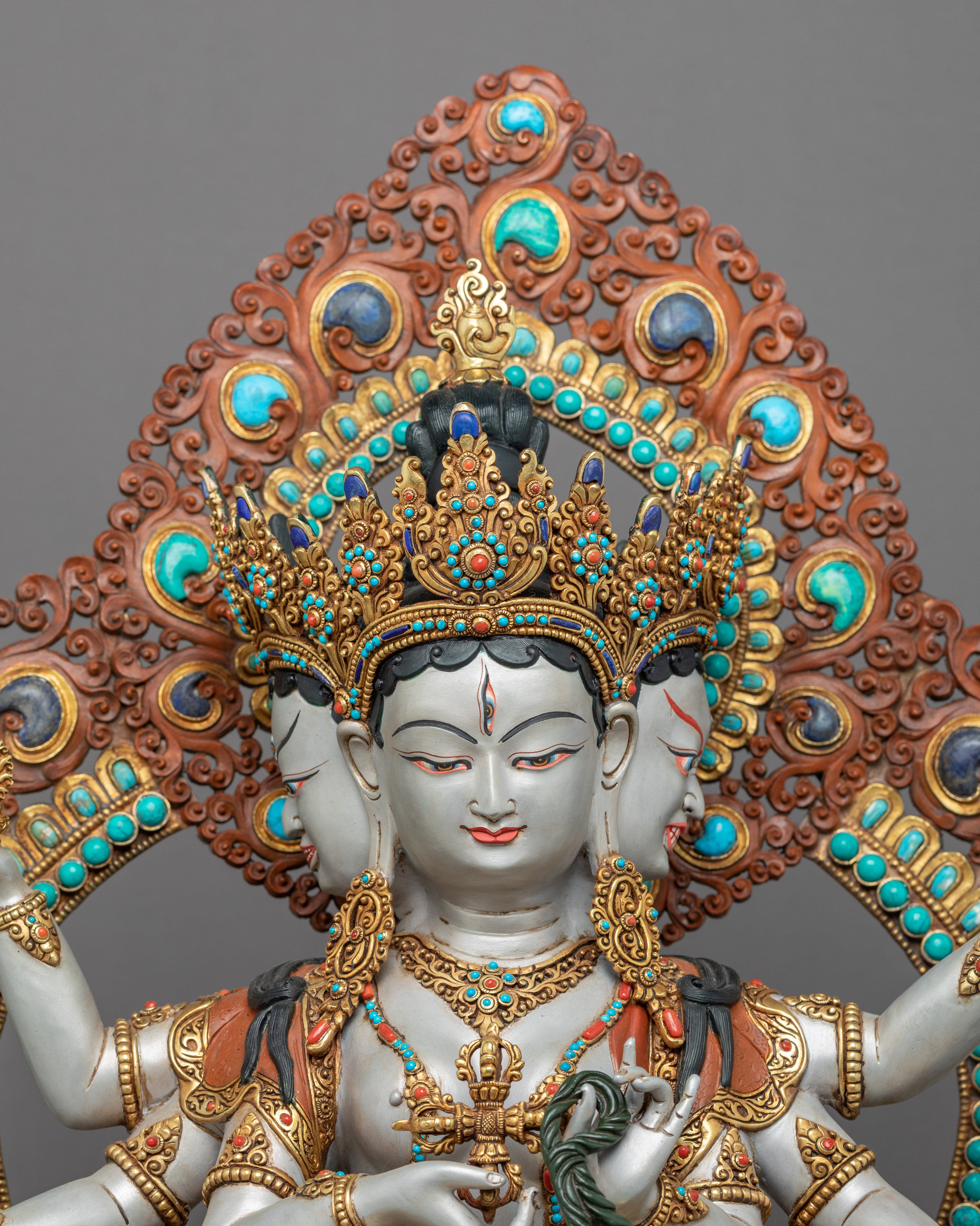 Namgyalma Buddha Statue | Traditional Tibetan Gold Gilded Dakini Art - Termatree