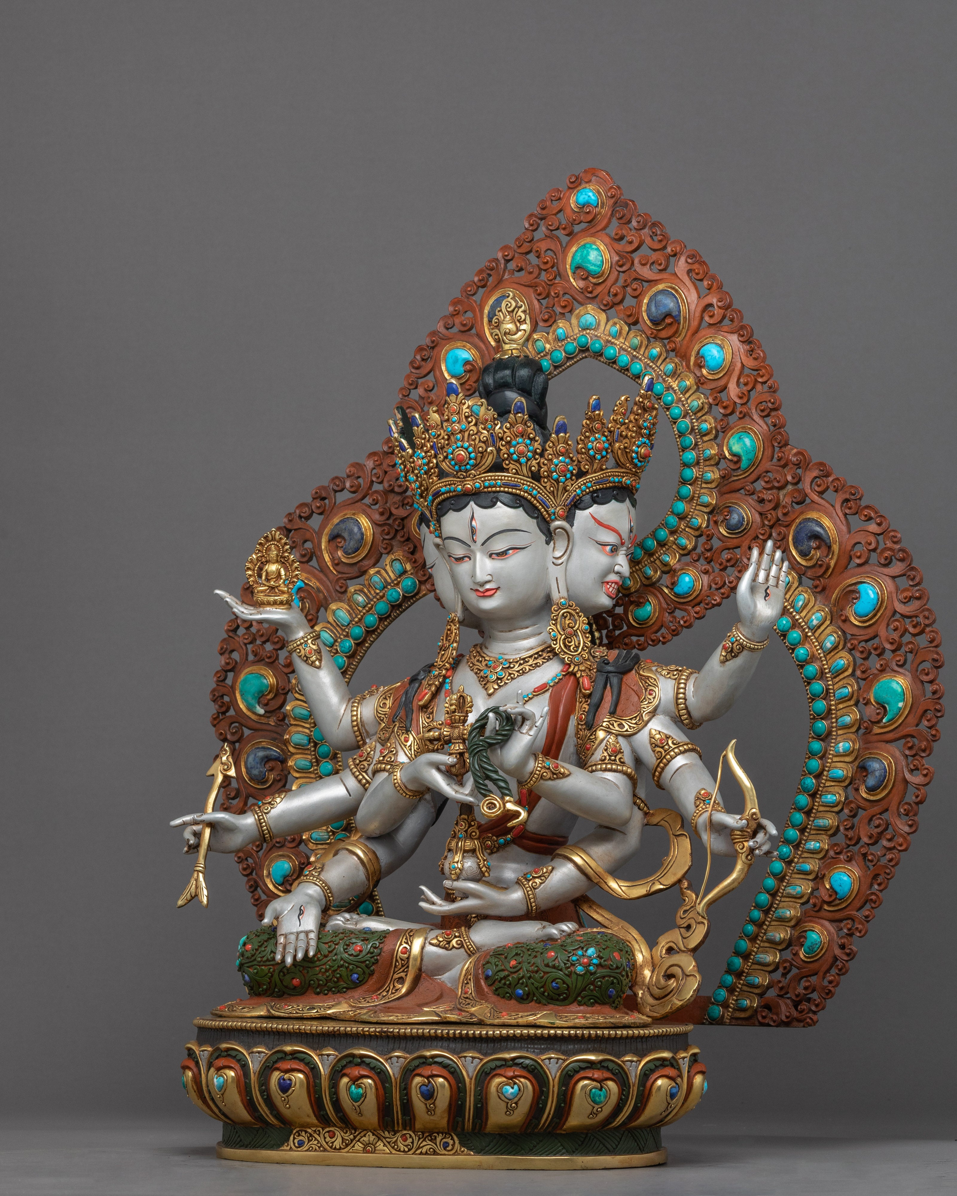 Namgyalma Buddha Statue | Traditional Tibetan Gold Gilded Dakini Art