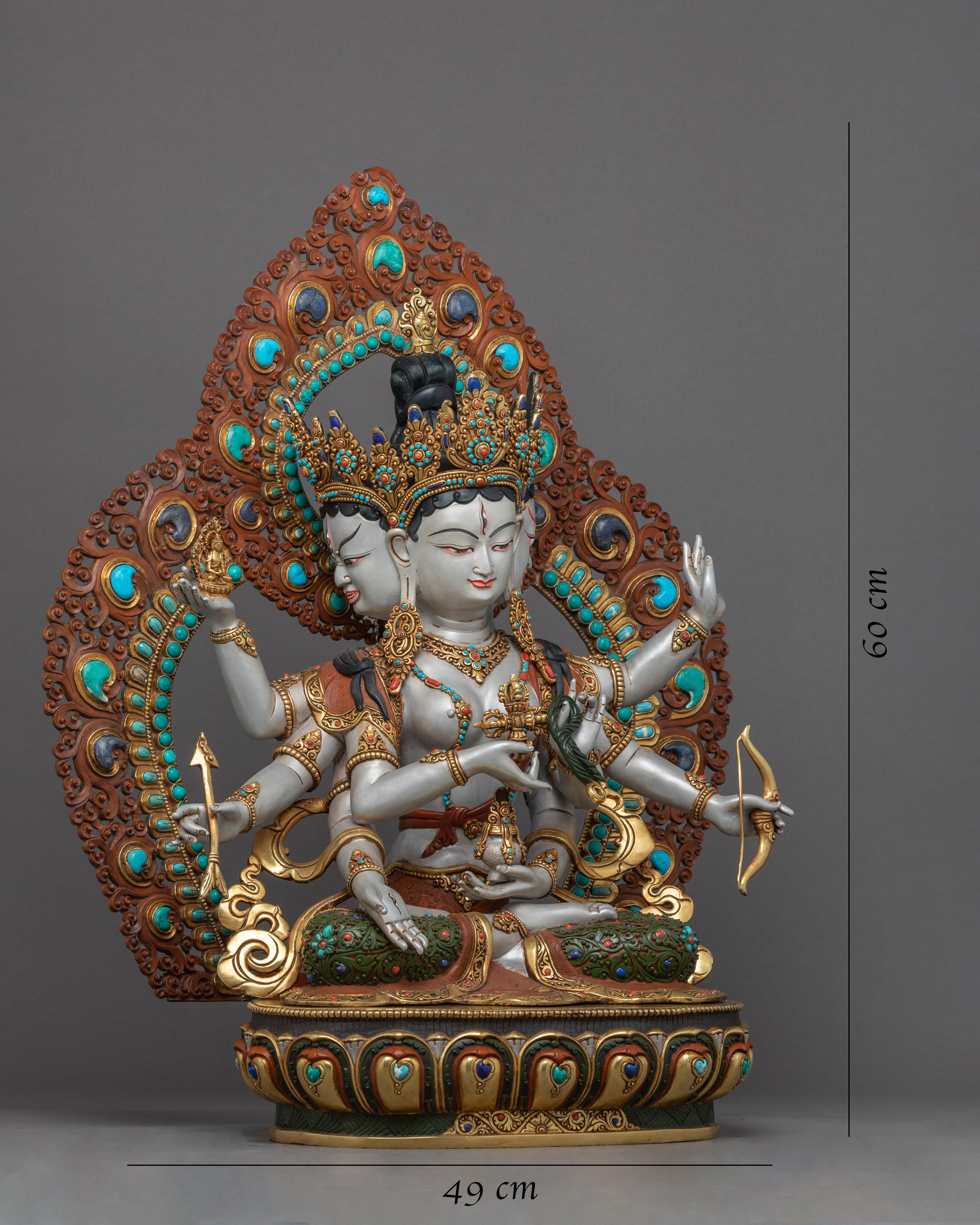 Namgyalma Buddha Statue | Traditional Tibetan Gold Gilded Dakini Art - Termatree