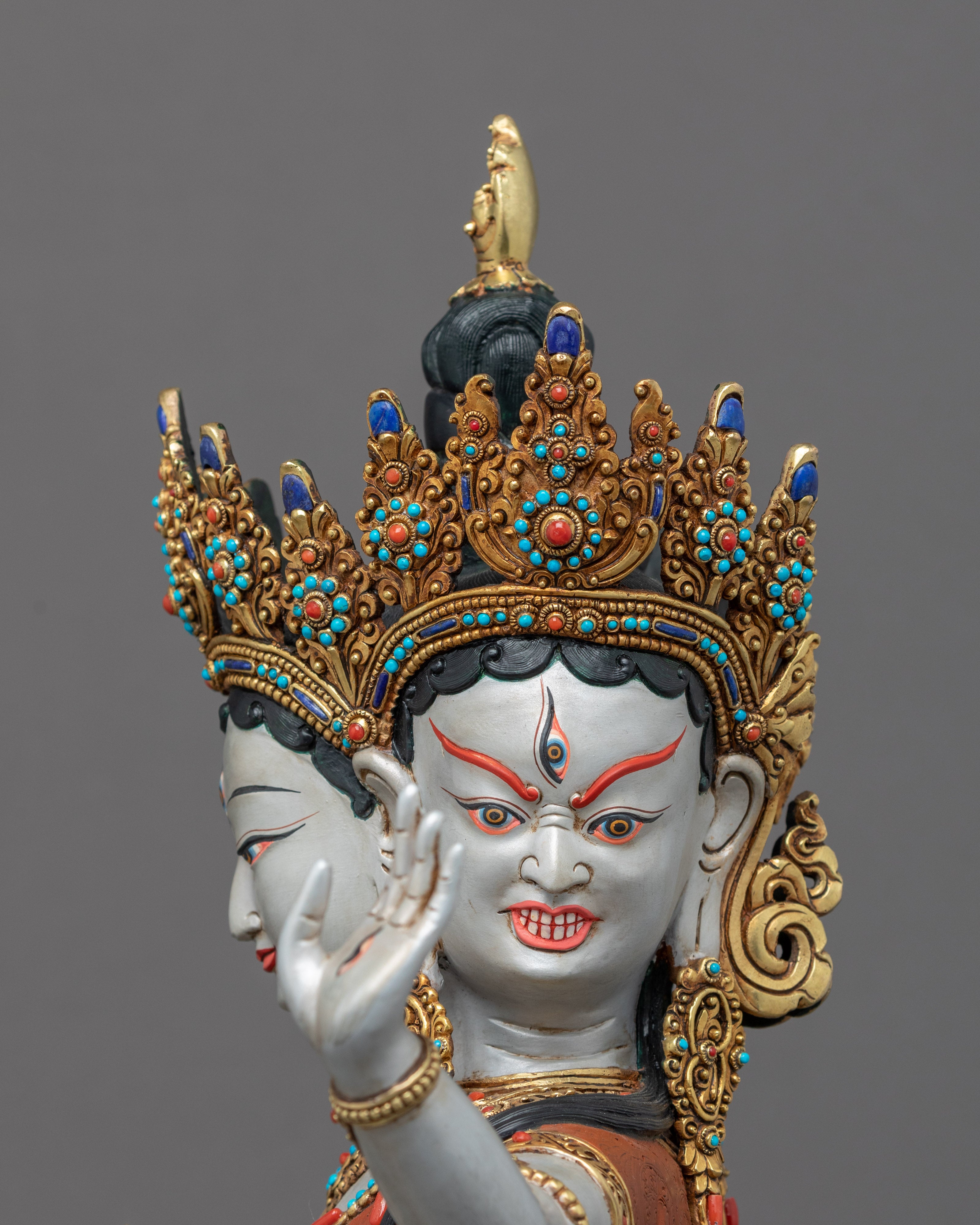 Namgyalma Buddha Statue | Traditional Tibetan Gold Gilded Dakini Art - Termatree