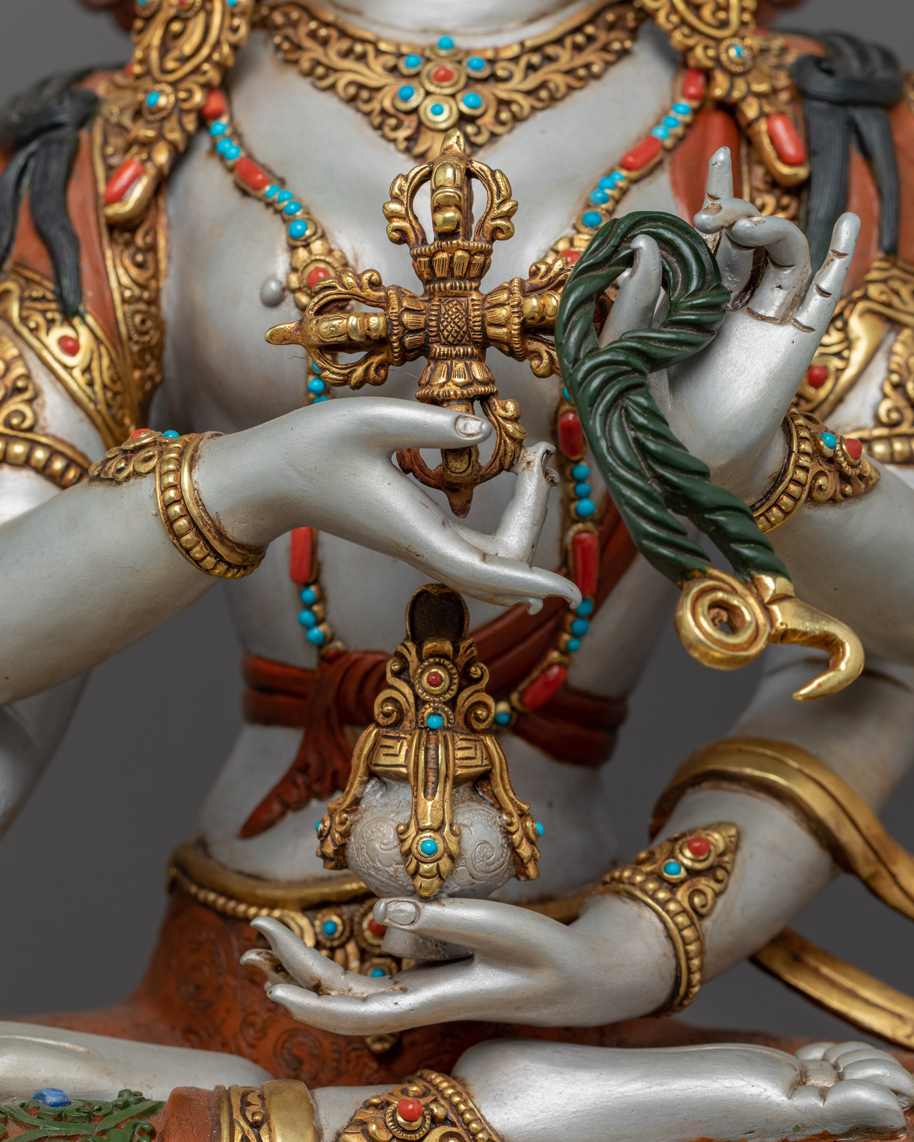 Namgyalma Buddha Statue | Traditional Tibetan Gold Gilded Dakini Art