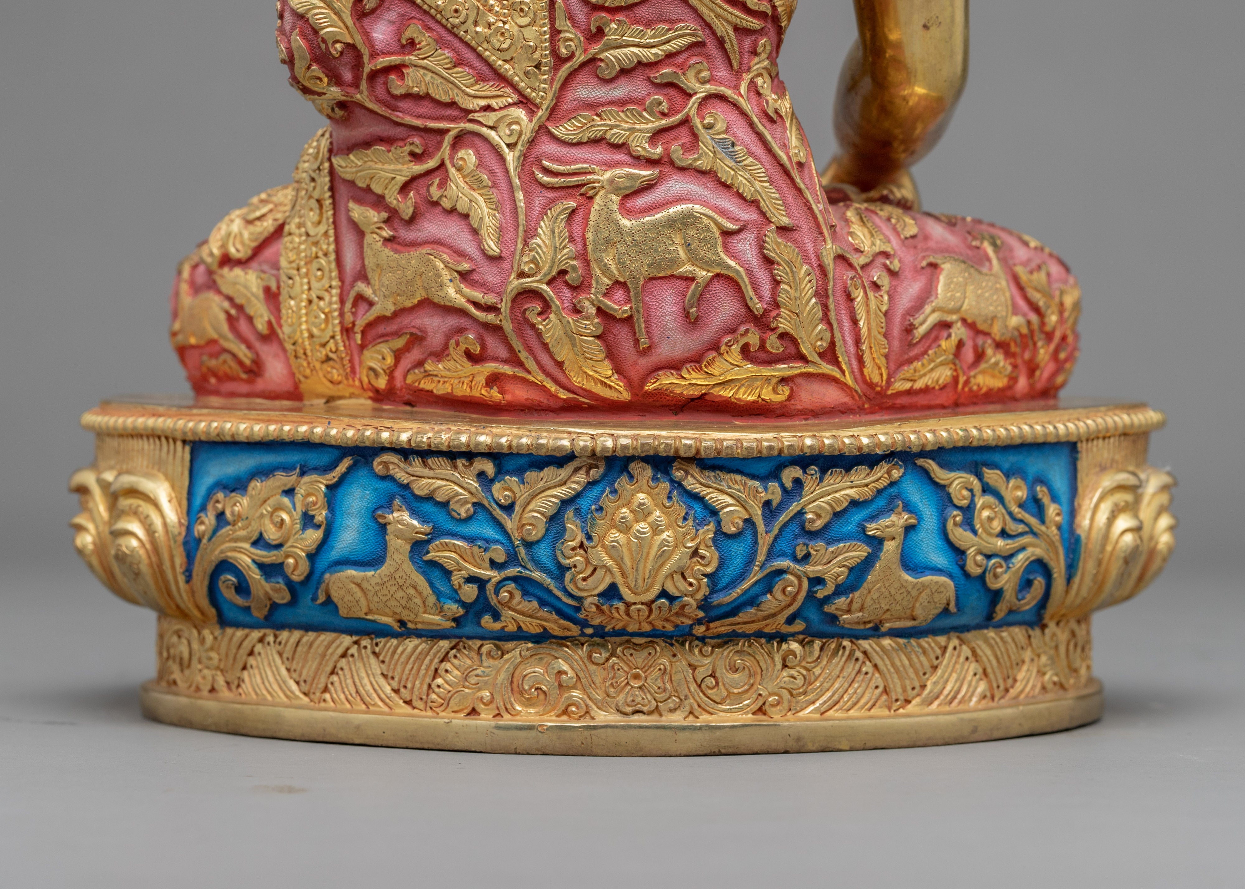 Earth Touching Buddha Sculpture | Gold Gilded Statue For Meditation