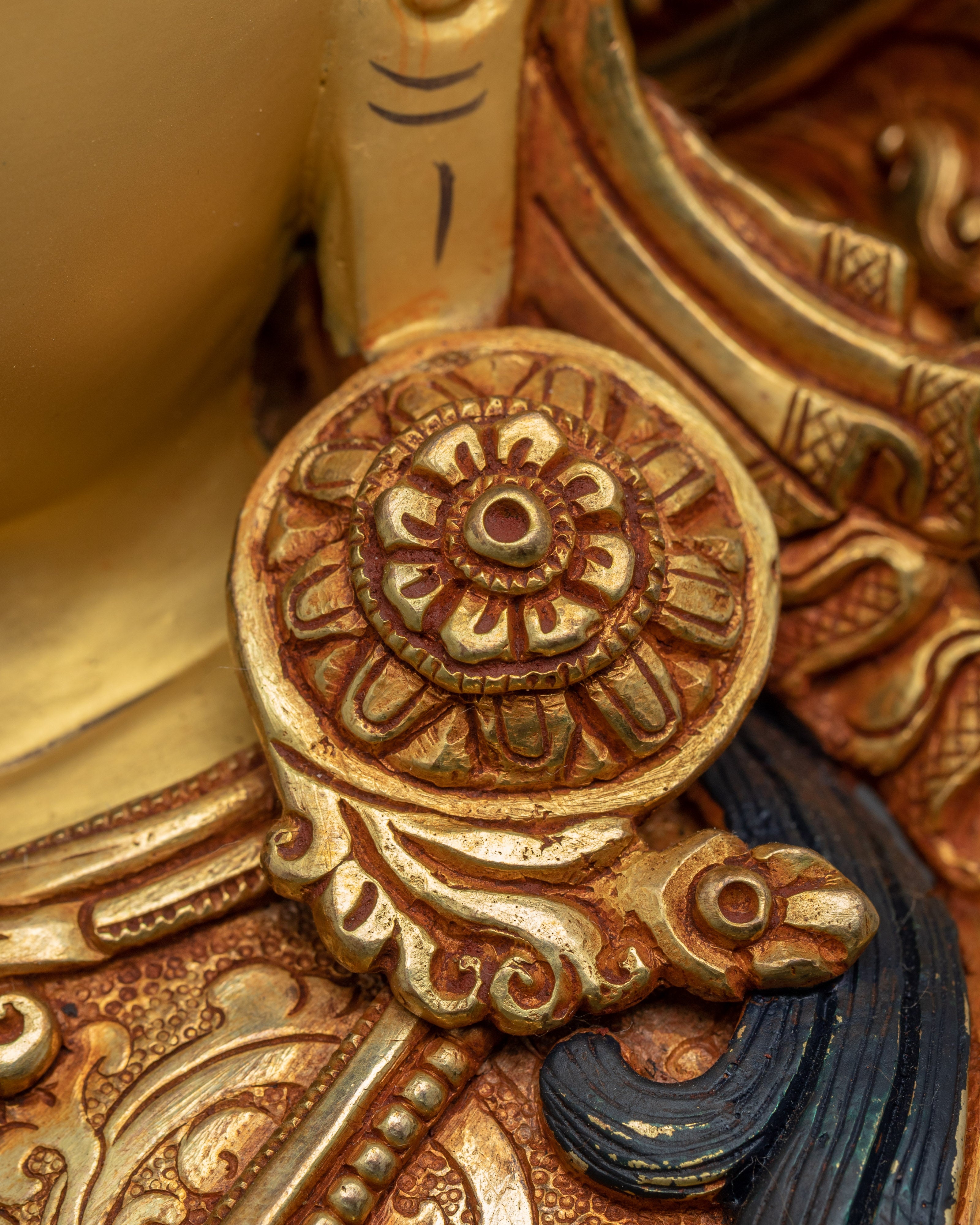 Red Vajrasattva Statue | Traditional Tibetan Hand Carved Artwork Of Vajrasattva - Termatree
