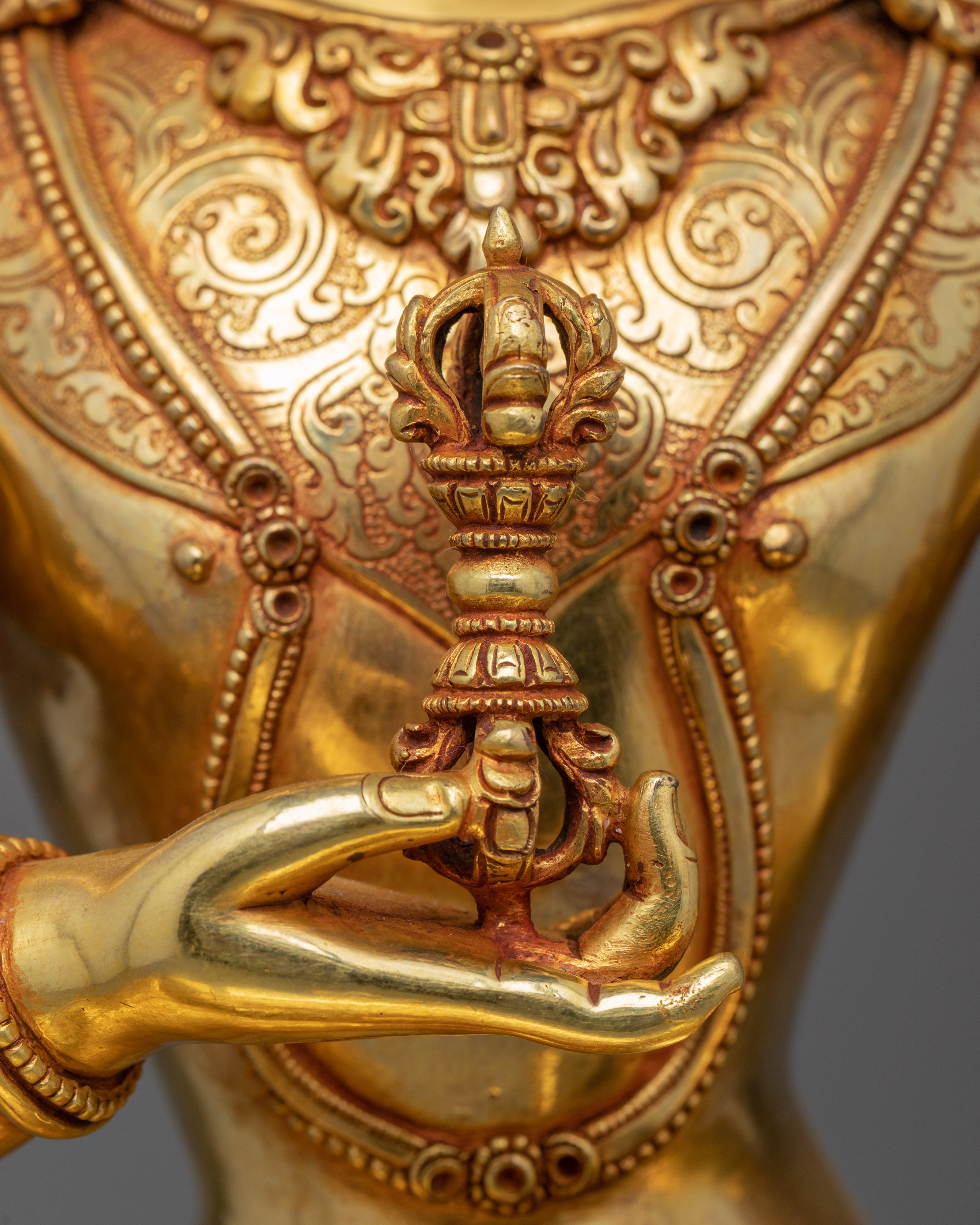 Red Vajrasattva Statue | Traditional Tibetan Hand Carved Artwork Of Vajrasattva - Termatree
