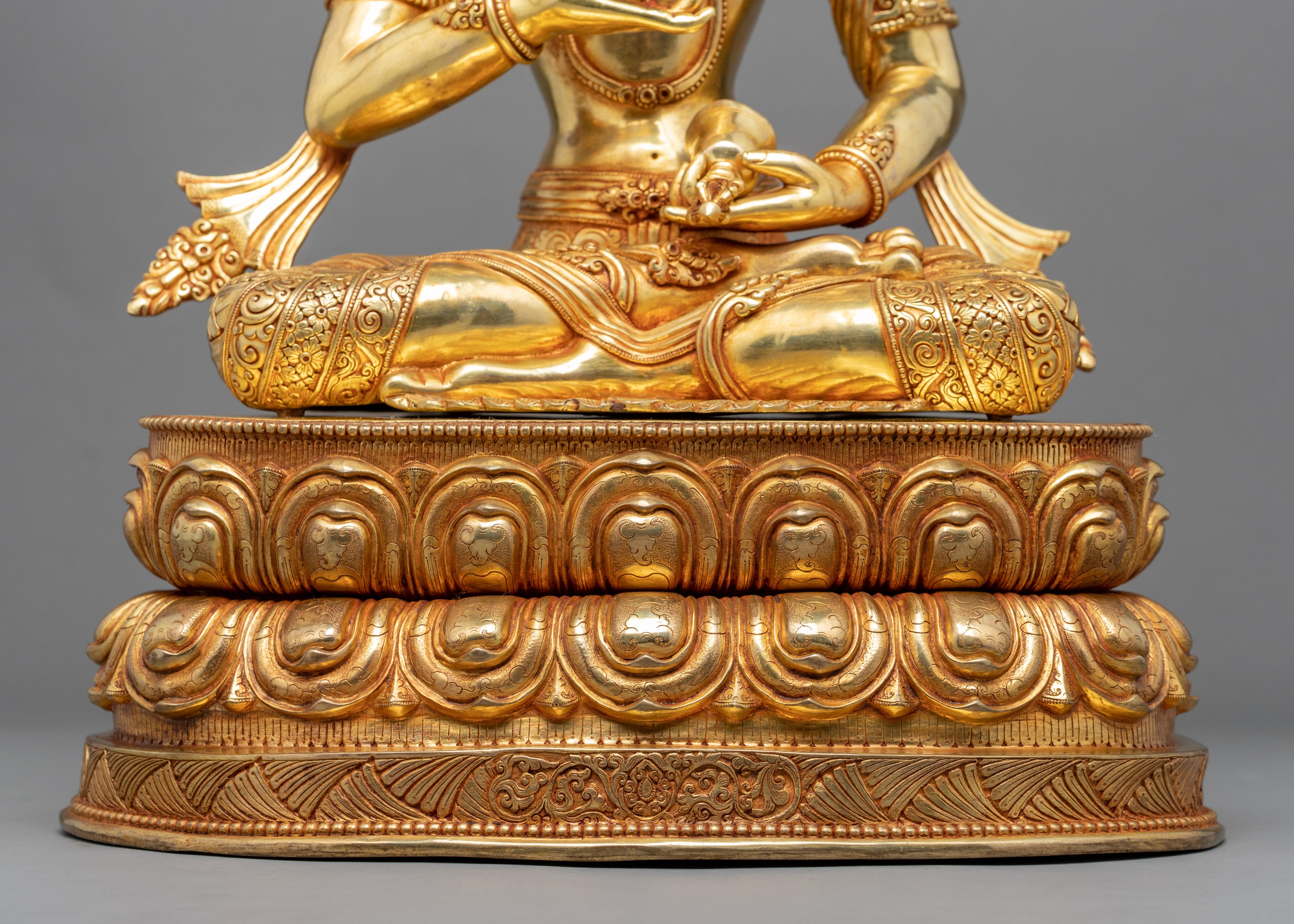 Red Vajrasattva Statue | Traditional Tibetan Hand Carved Artwork Of Vajrasattva - Termatree