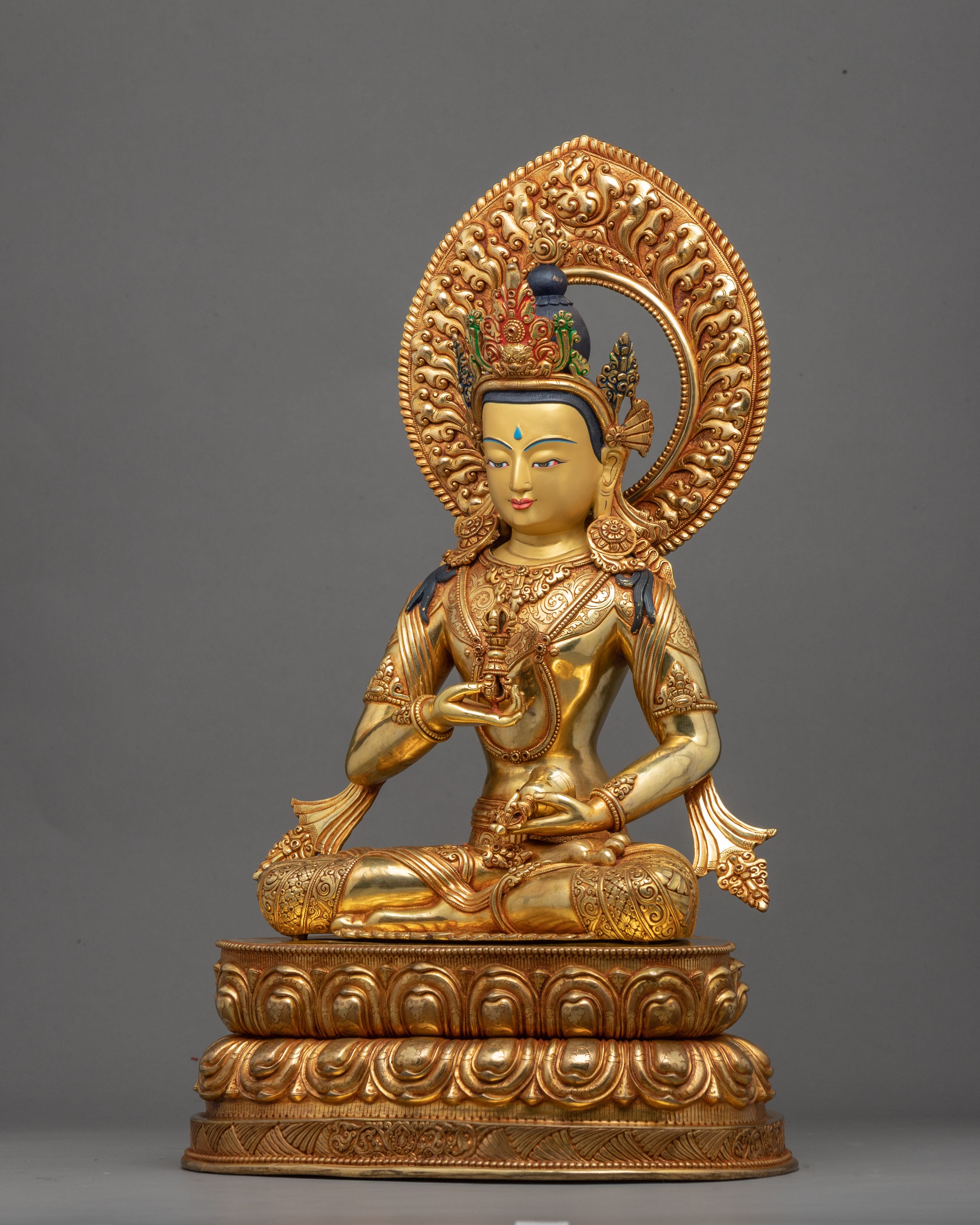 Red Vajrasattva Statue | Traditional Tibetan Hand Carved Artwork Of Vajrasattva - Termatree
