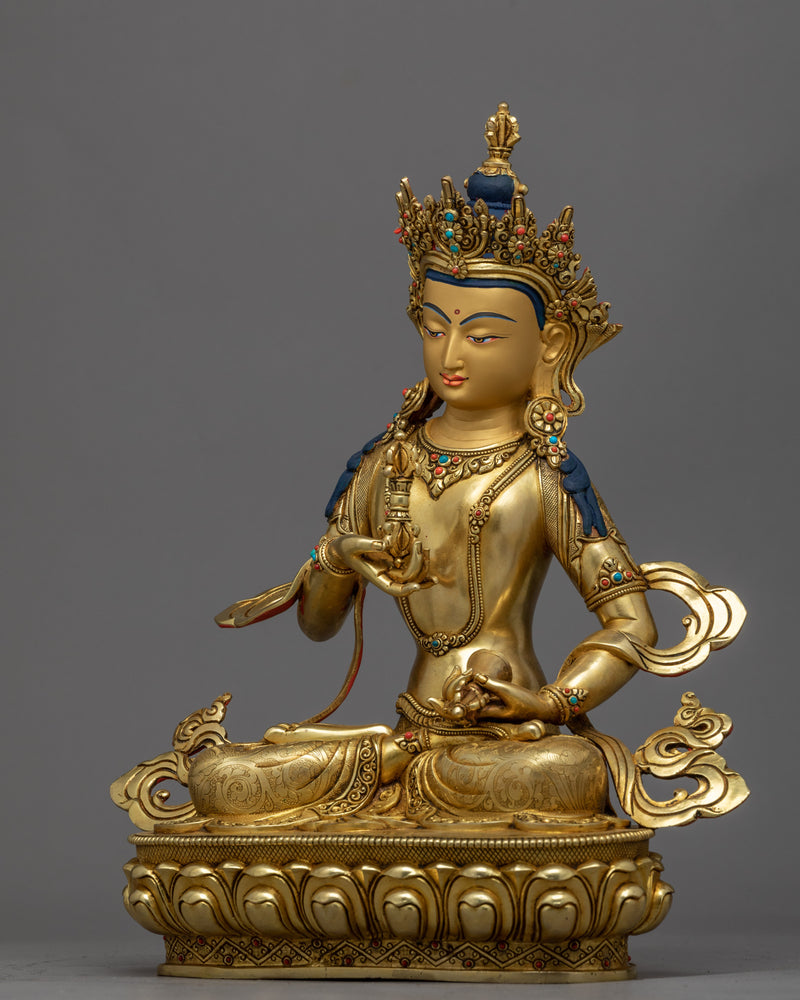 Gold-Gilded Statue For Heruka Vajrasattva Mantra Practice | Traditional Buddhist Art