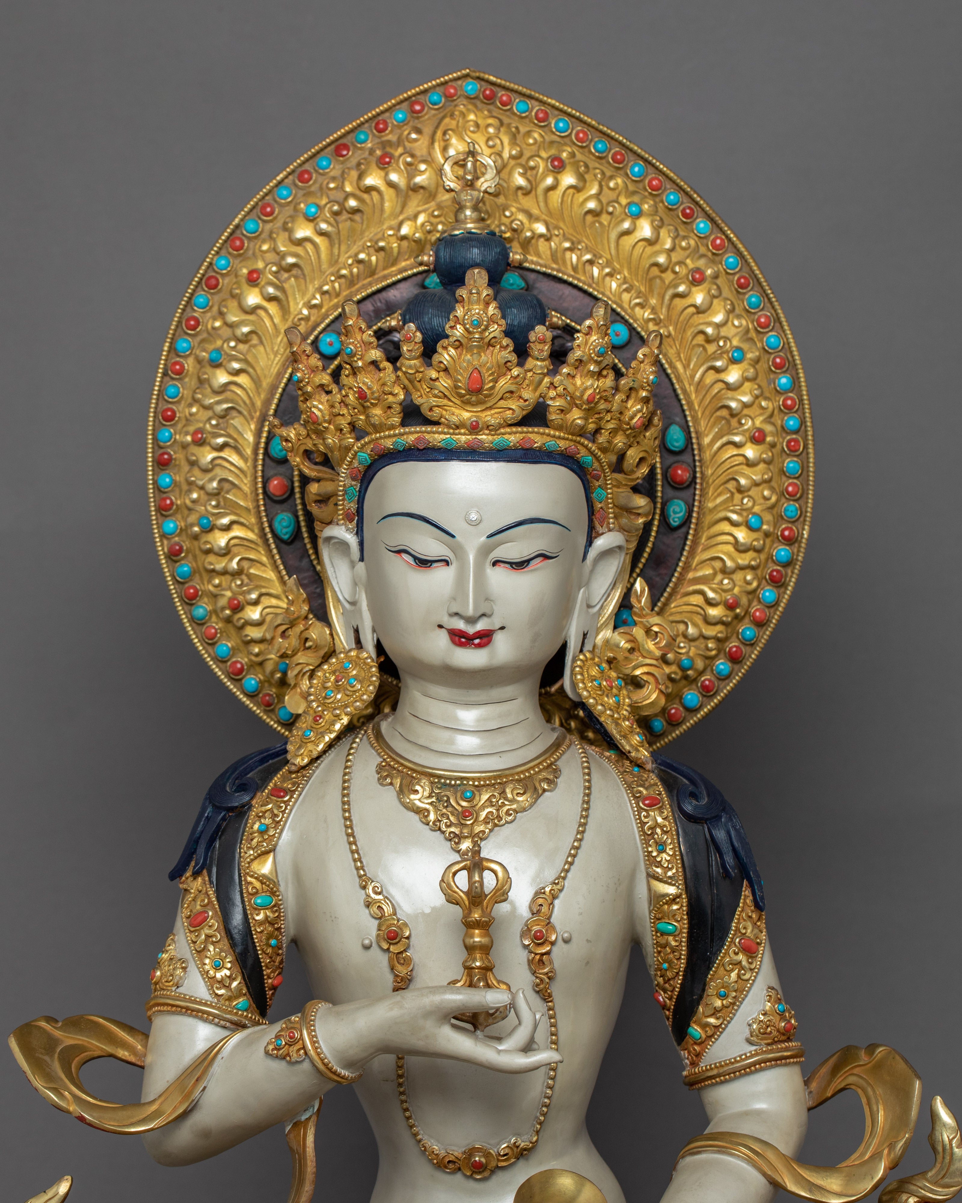 Vajrasattva Purification Statue | Gold-Plated Himalayan Artwork Of Vajrasattva - Termatree