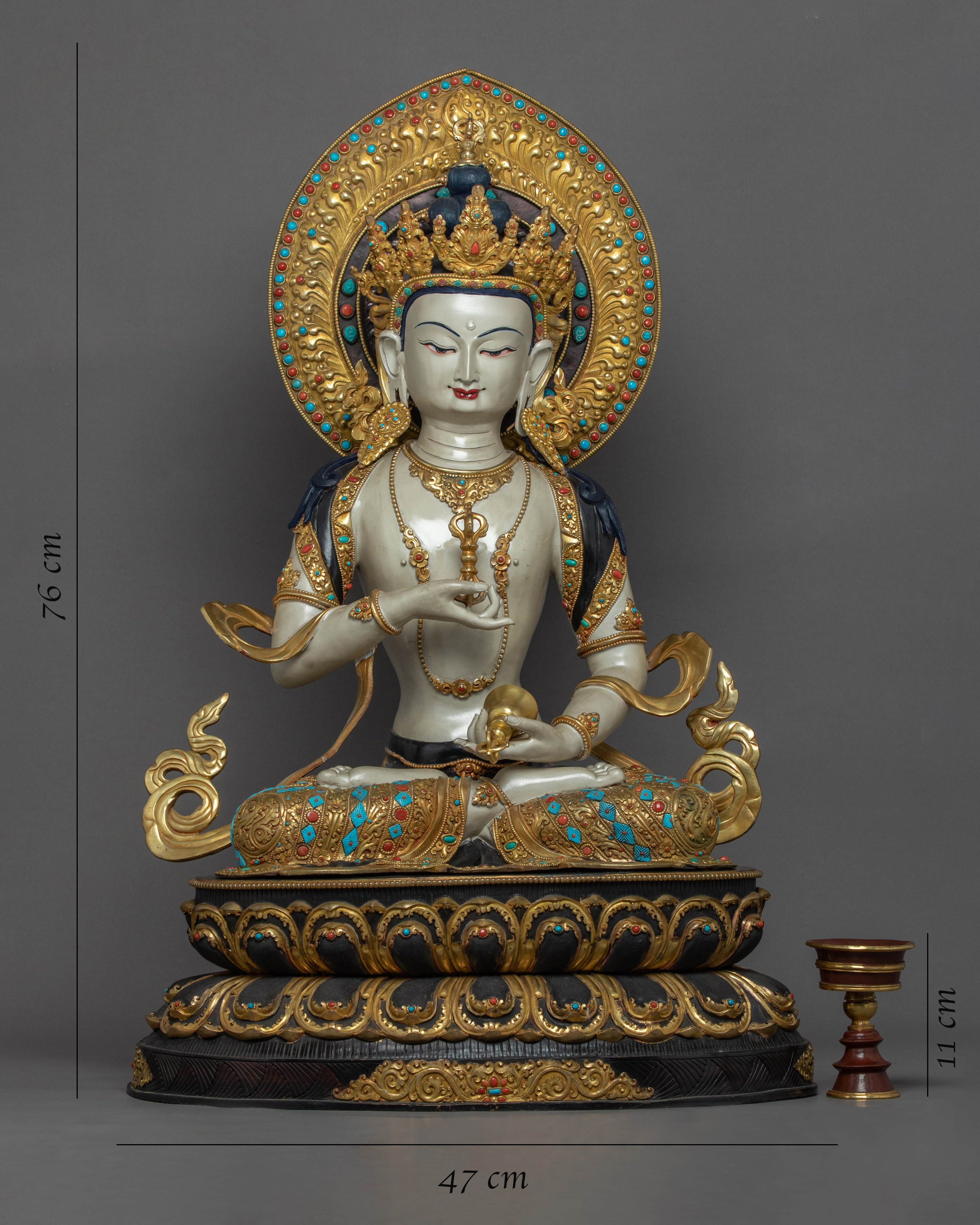 Vajrasattva Purification Statue | Gold-Plated Himalayan Artwork Of Vajrasattva
