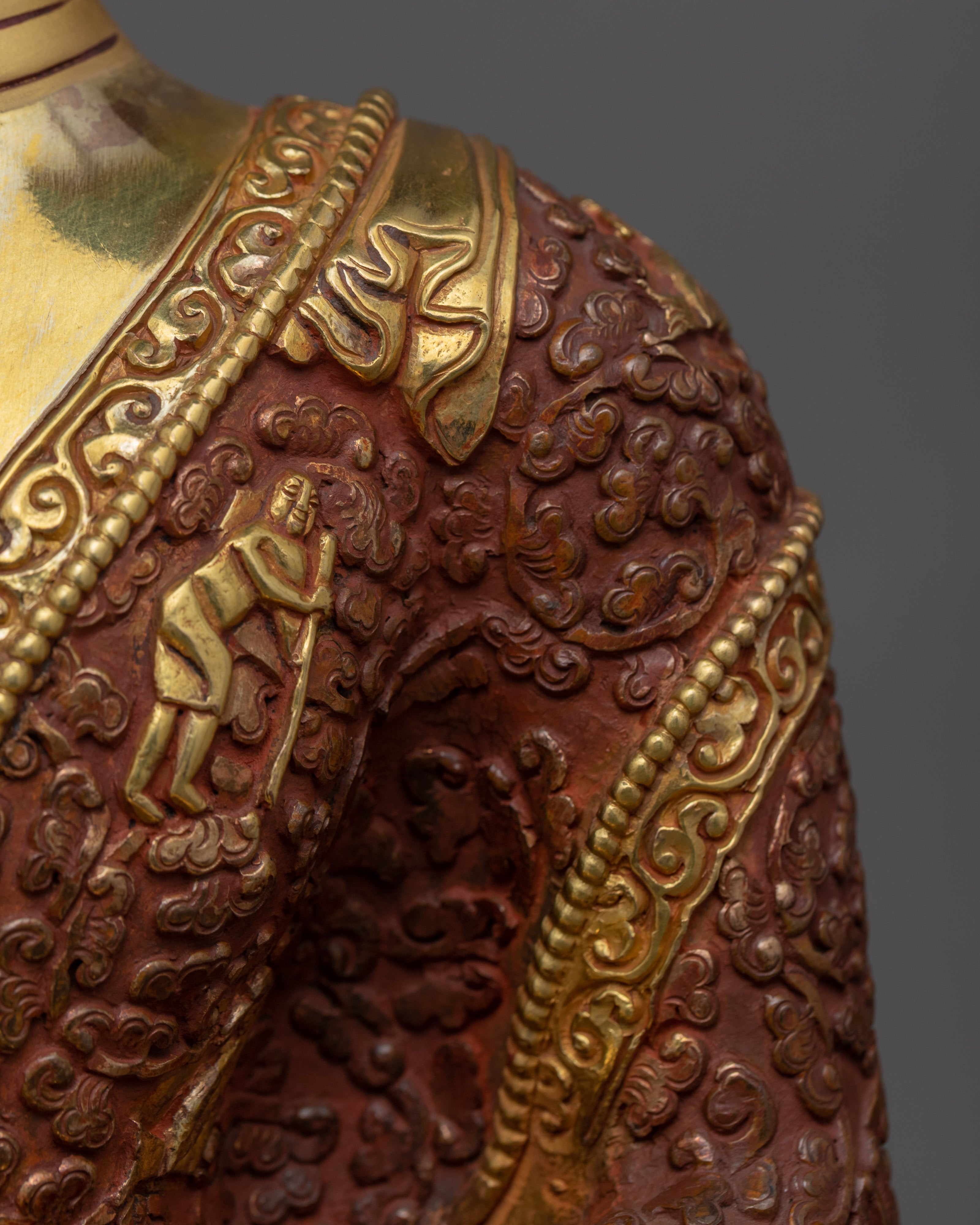 Vintage Buddha Shakyamuni Statue | Gold-Gilded Statue For Meditation