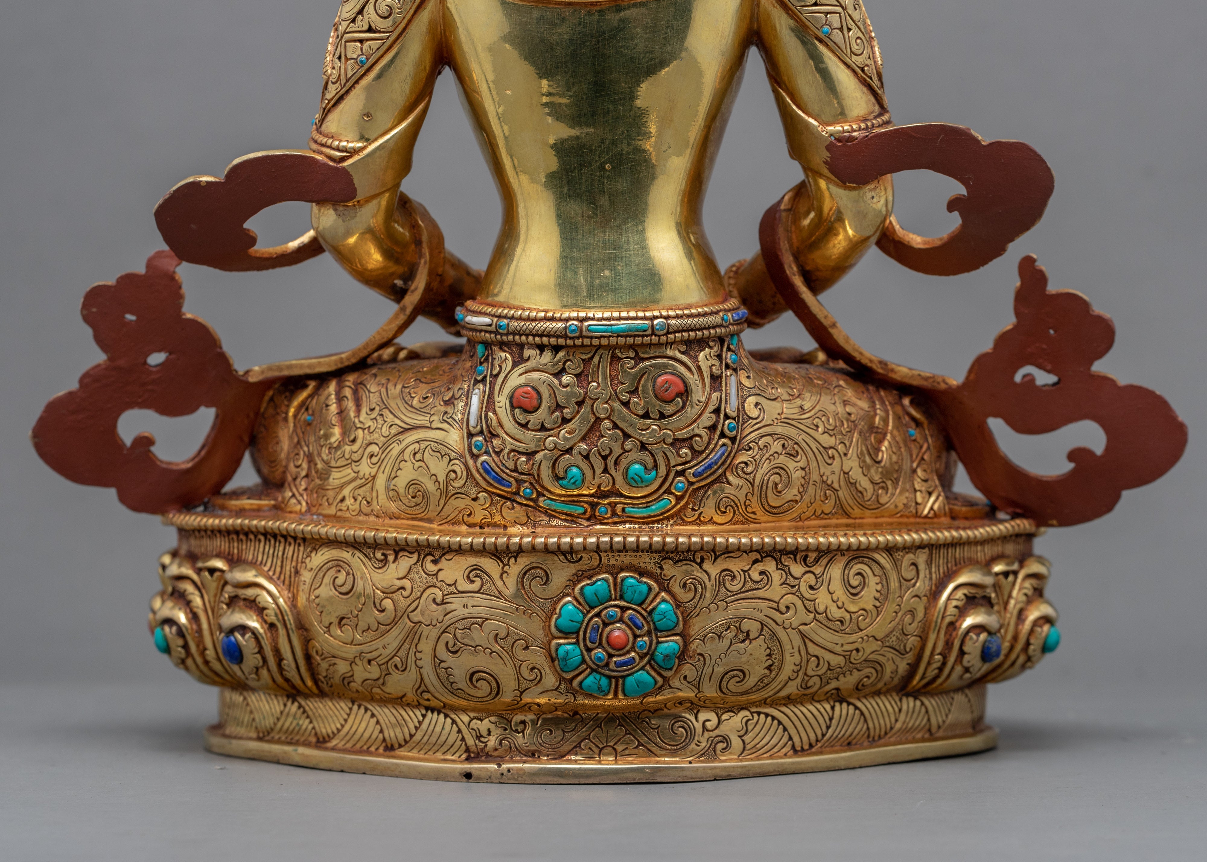 Gold-Gilded Statue For Amitayus Short Mantra Practice | Traditional Buddhist Art