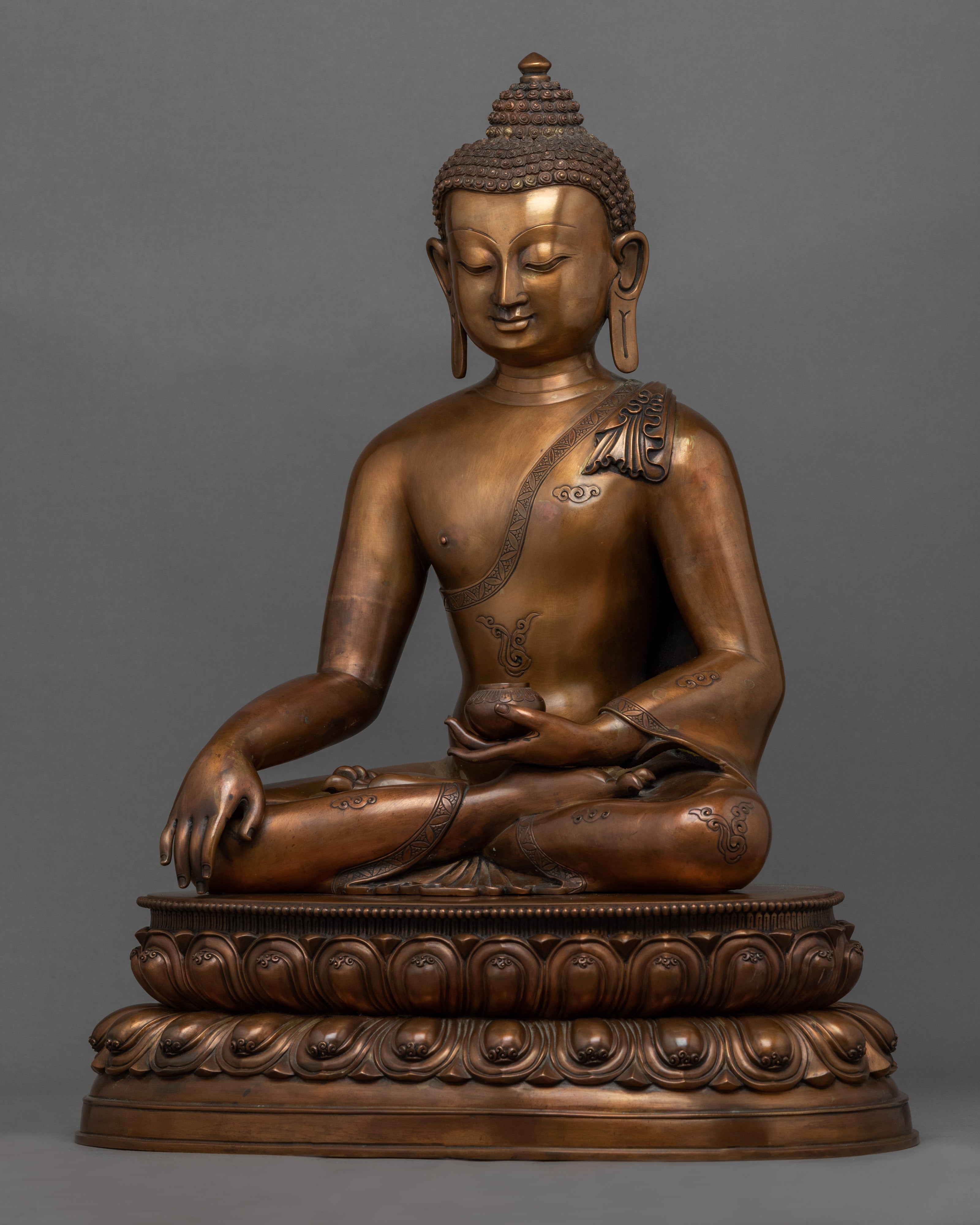 Hand-Carved Shakyamuni Buddha Garden Fountain Statue | Traditional Buddhist Art
