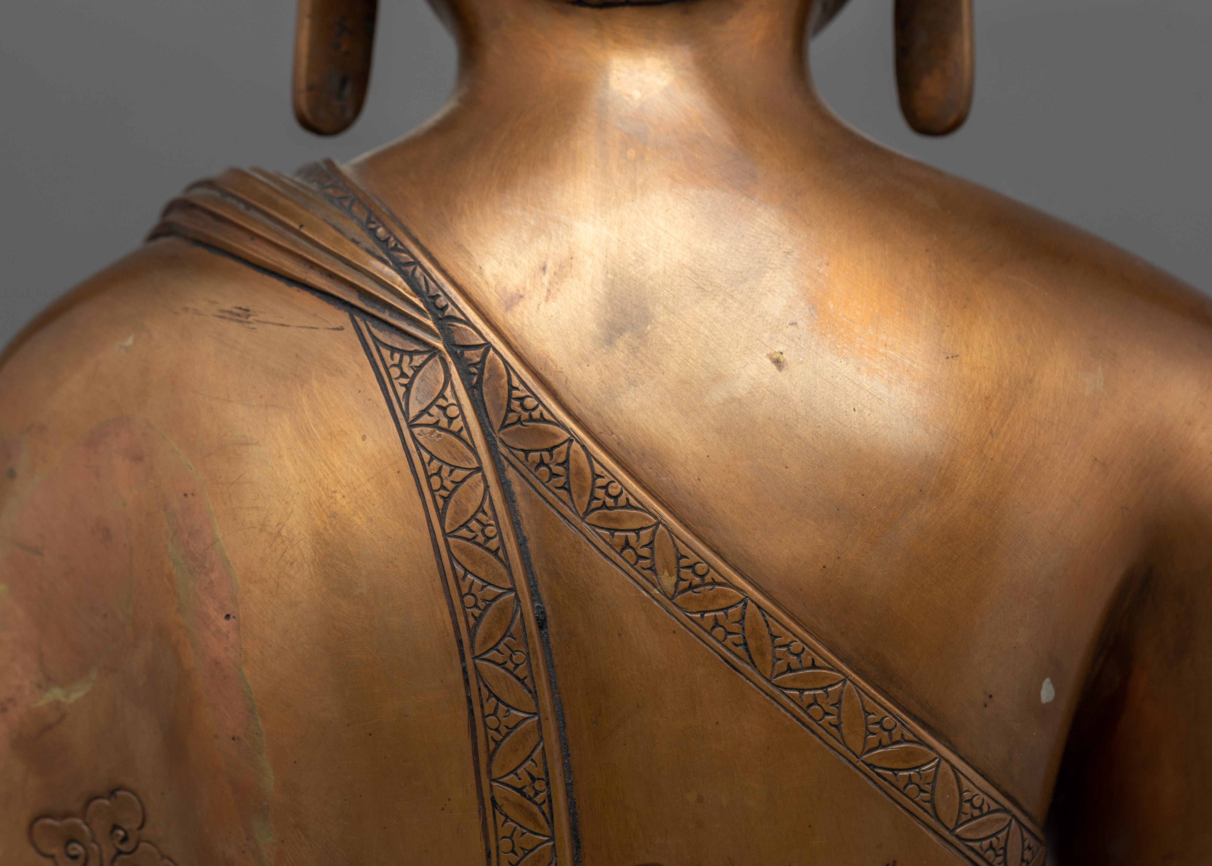 Hand-Carved Shakyamuni Buddha Garden Fountain Statue | Traditional Buddhist Art