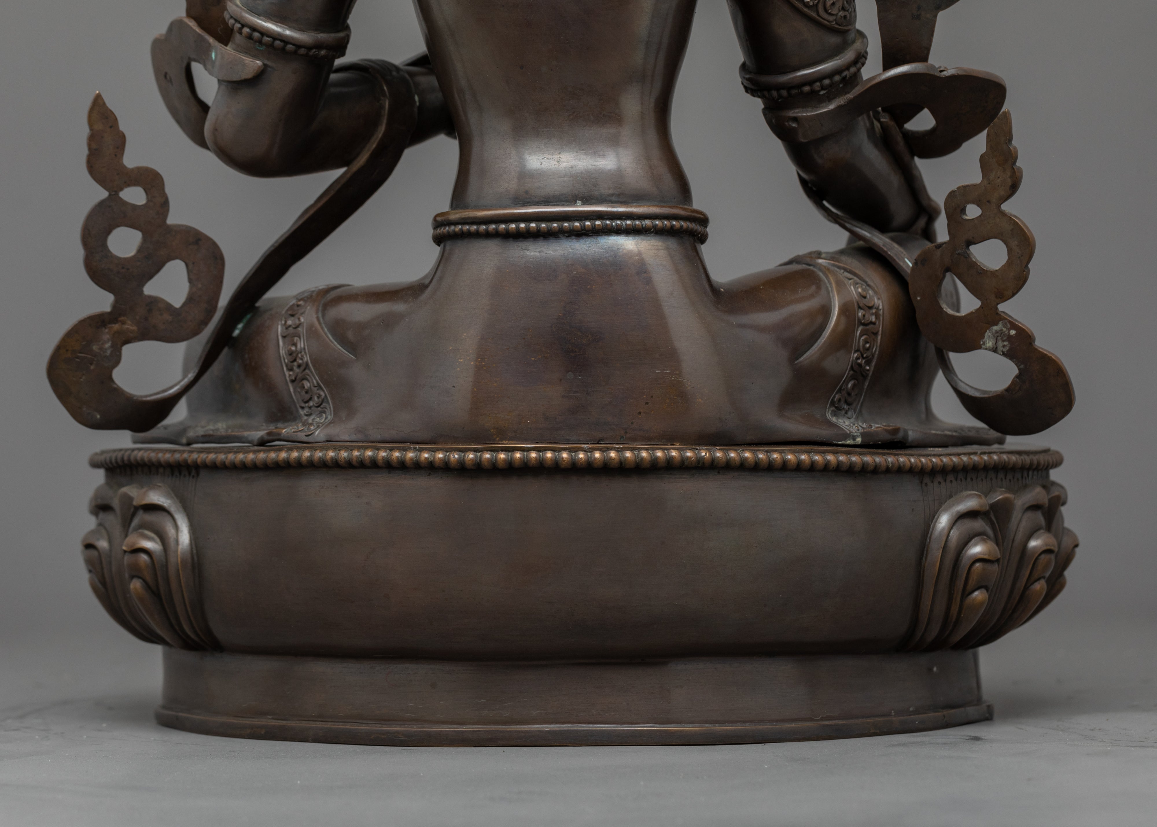Copper Statue For Green Tara Hand Mudra Practice | Traditionally Hand-Carved Art - Termatree